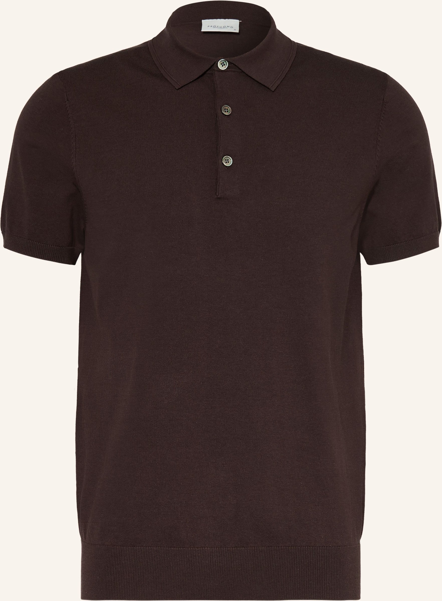 Profuomo Jersey-Poloshirt braun