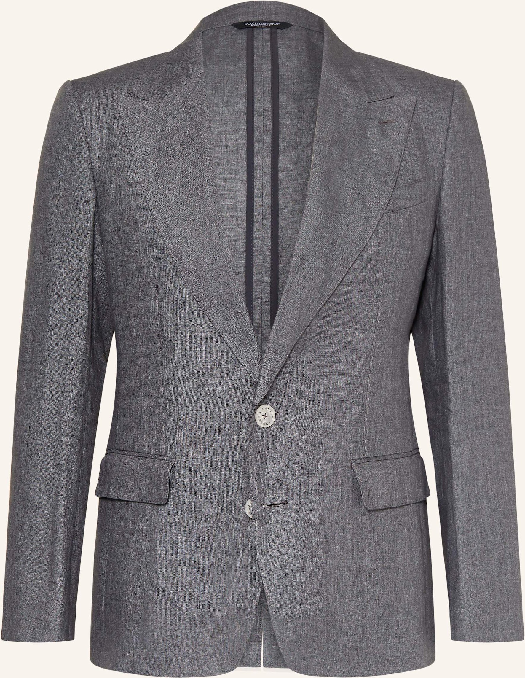 Dolce & Gabbana Anzugsakko Extra Slim Fit Aus Leinen grau