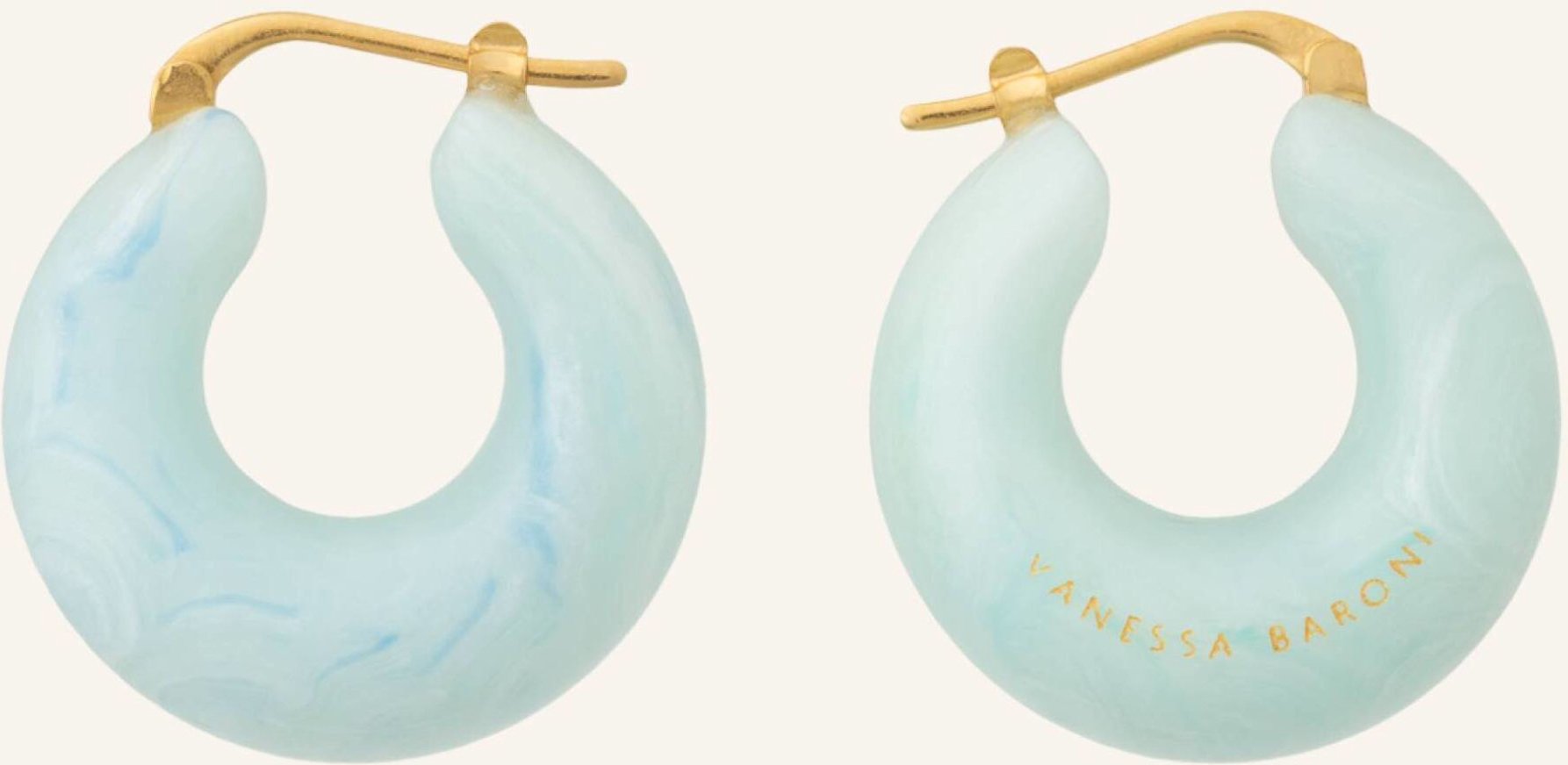 Vanessa Baroni Creolen Circlet Earring Cloud Marble By Glambou gold