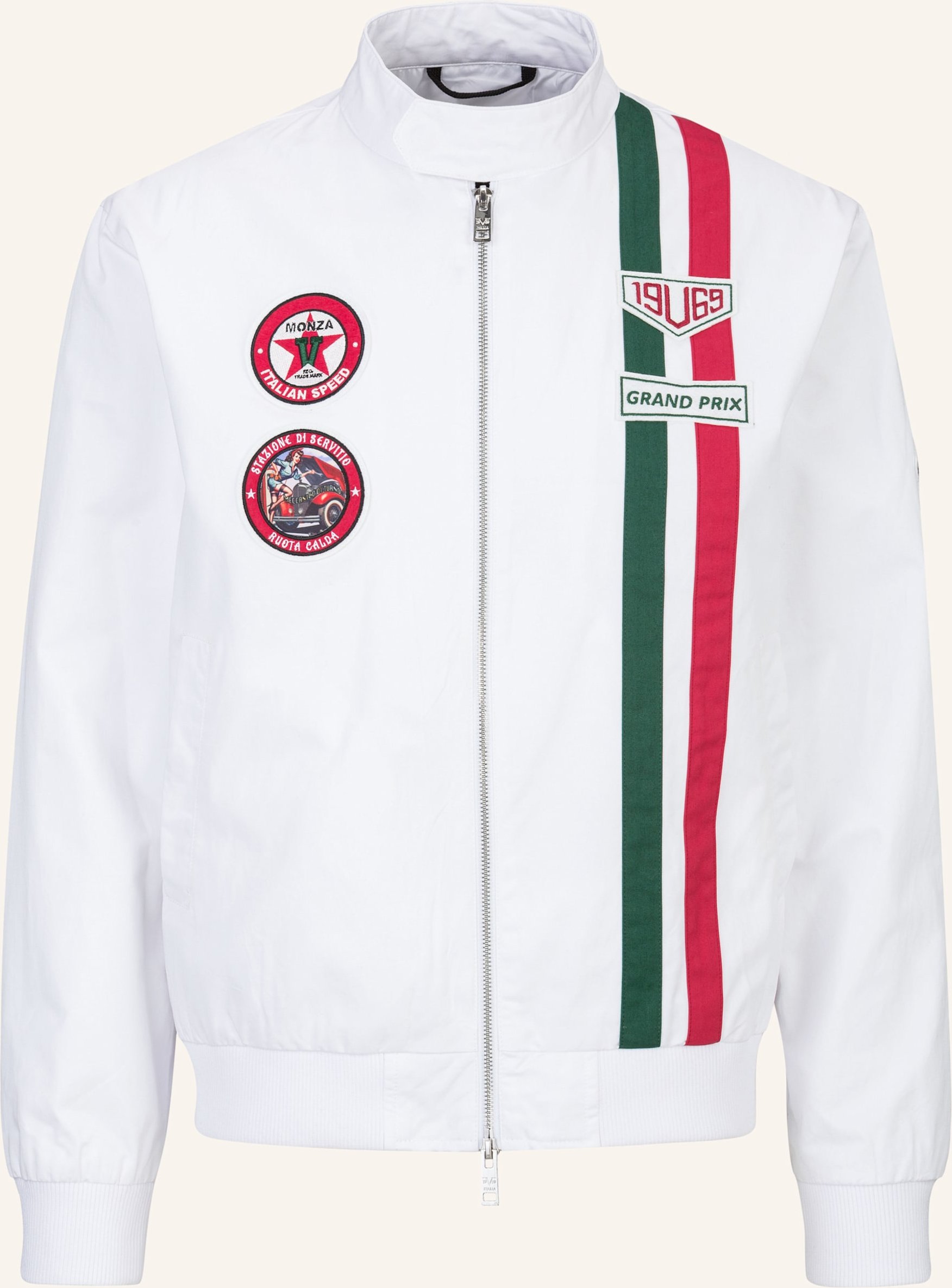 19V69 Italia Bomberjacke Panatta Racing weiss