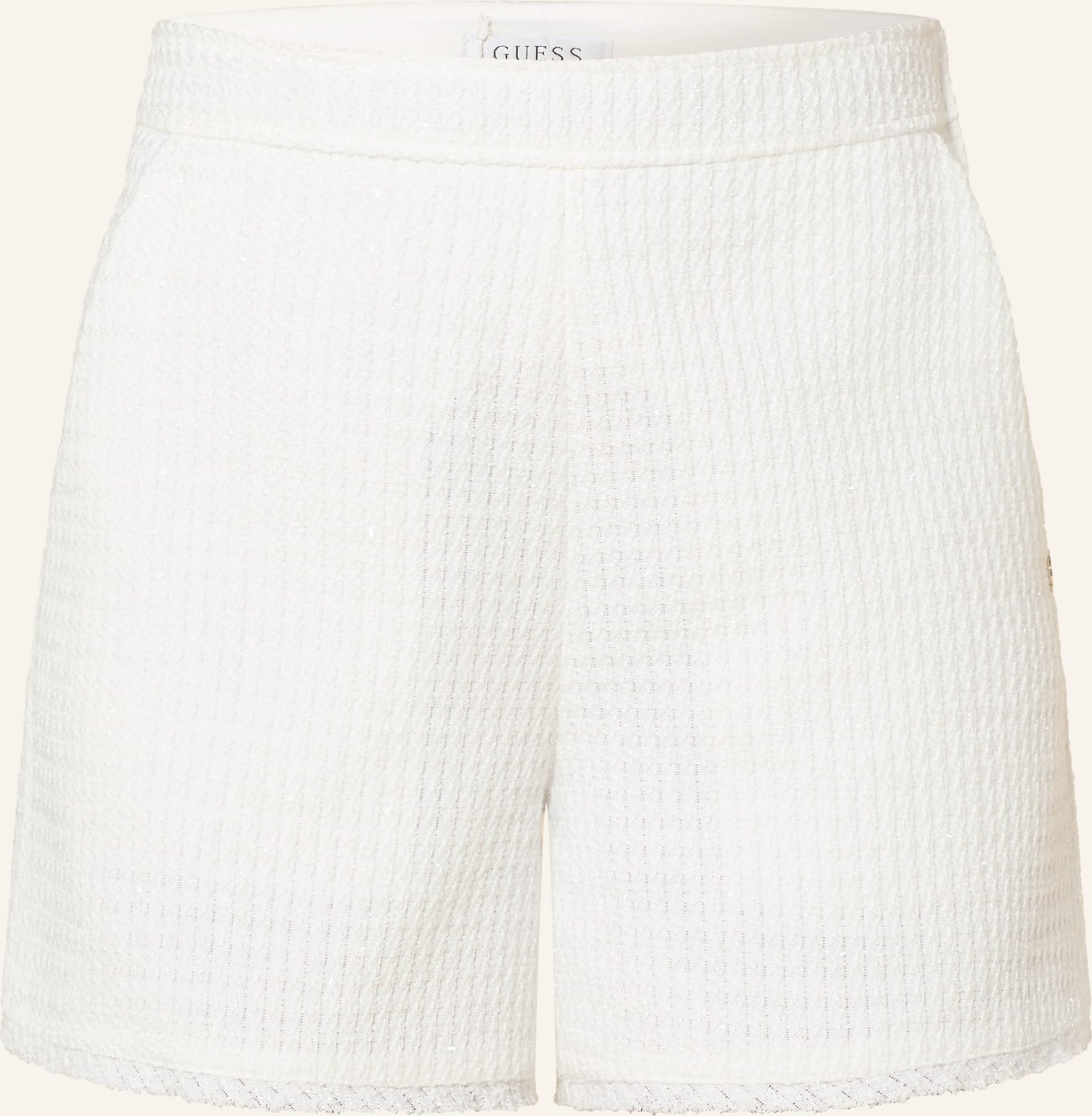 Guess Tweed-Shorts Eulalie Mit Glitzergarn weiss