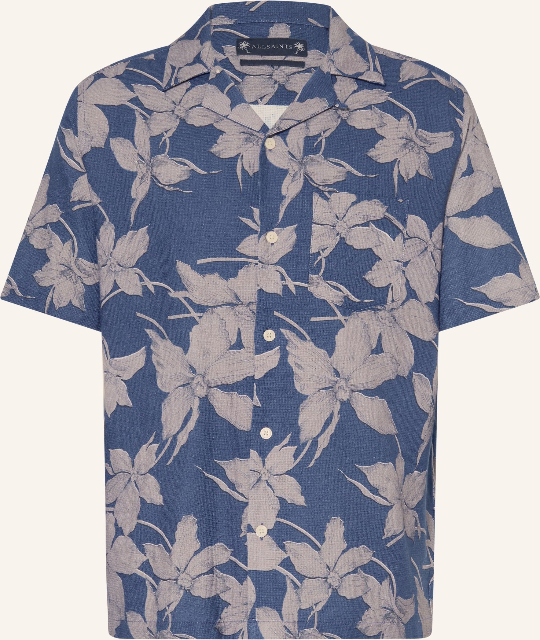 Allsaints Resorthemd Parterre Relaxed Fit blau