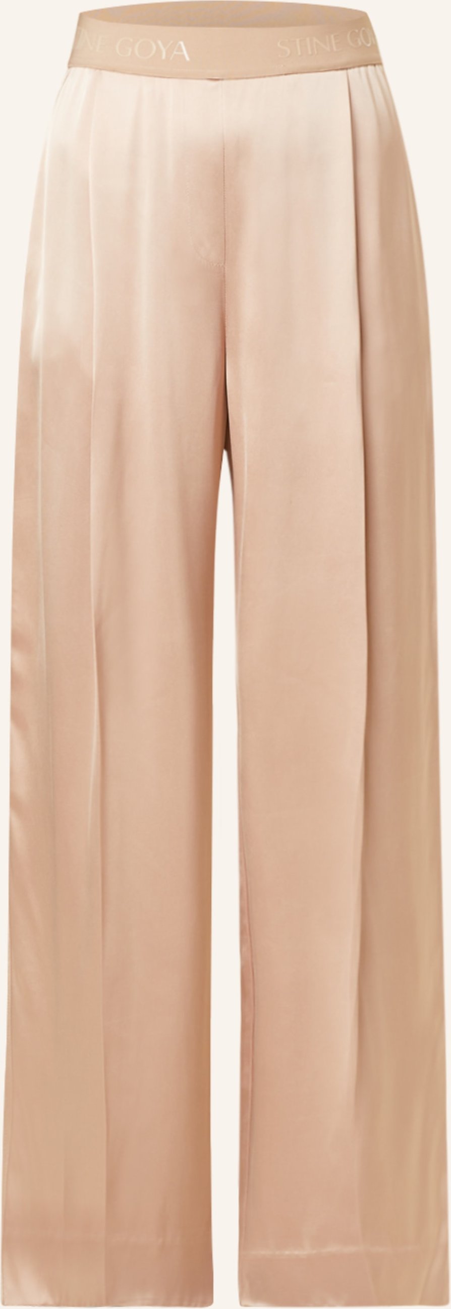 Stine Goya Marlenehose Chiara Aus Satin beige
