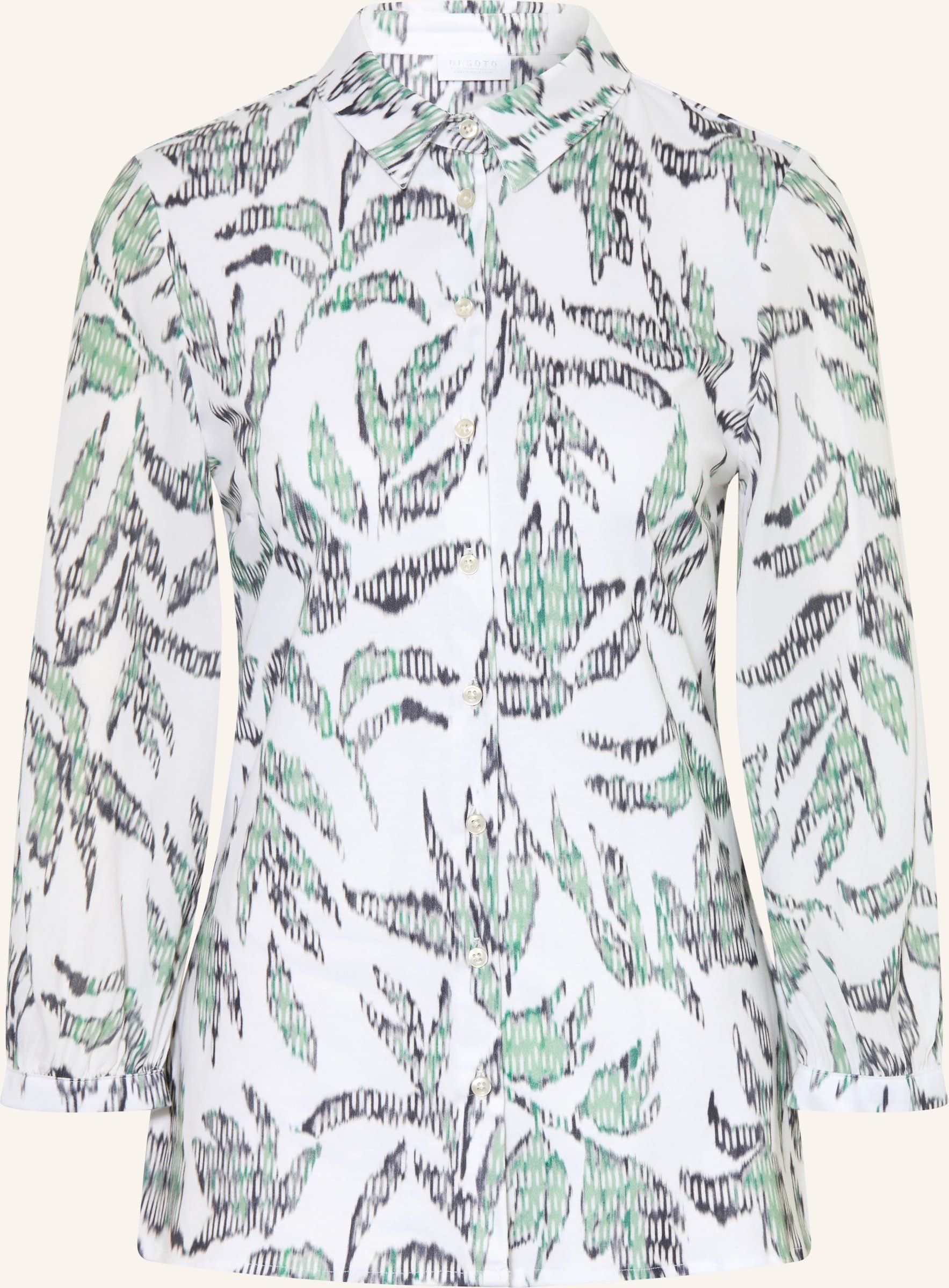 Desoto Hemdbluse Pia Aus Jersey Mit 3/4-Arm gruen