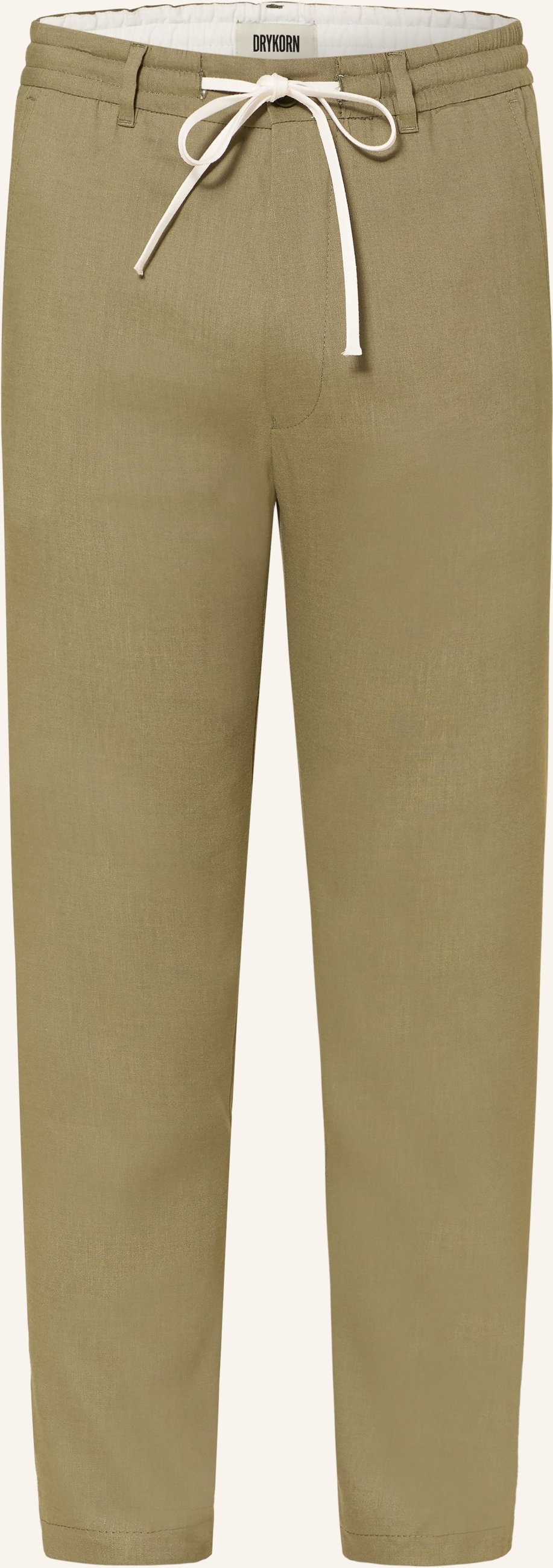 Drykorn Hose Deger Im Jogging-Stil Regular Fit Mit Leinen gruen