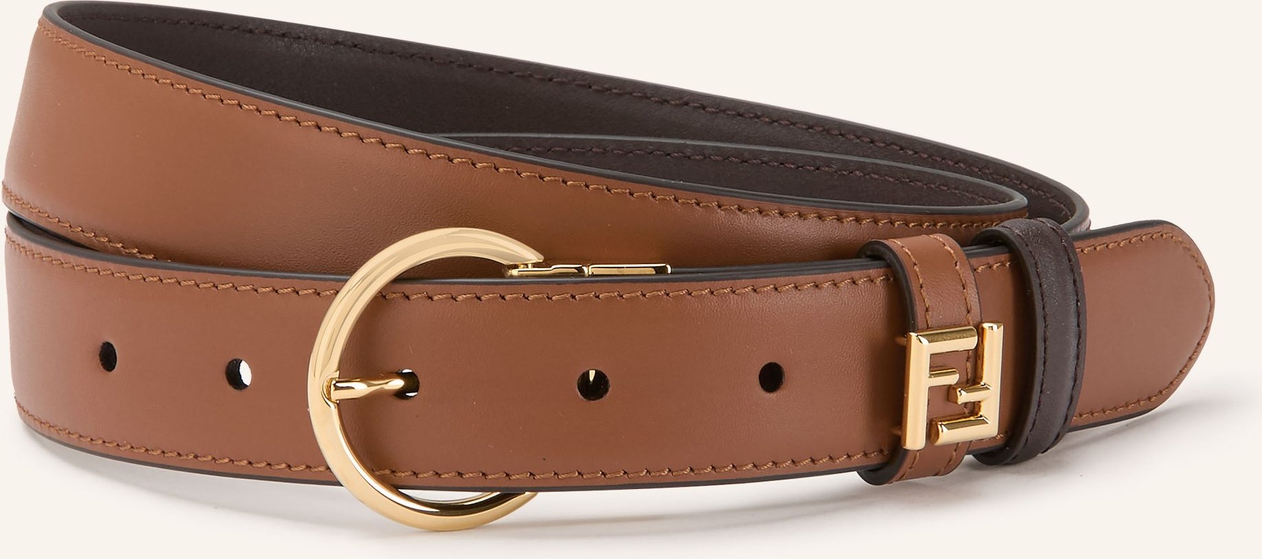 Fendi Ledergürtel Zum Wenden braun