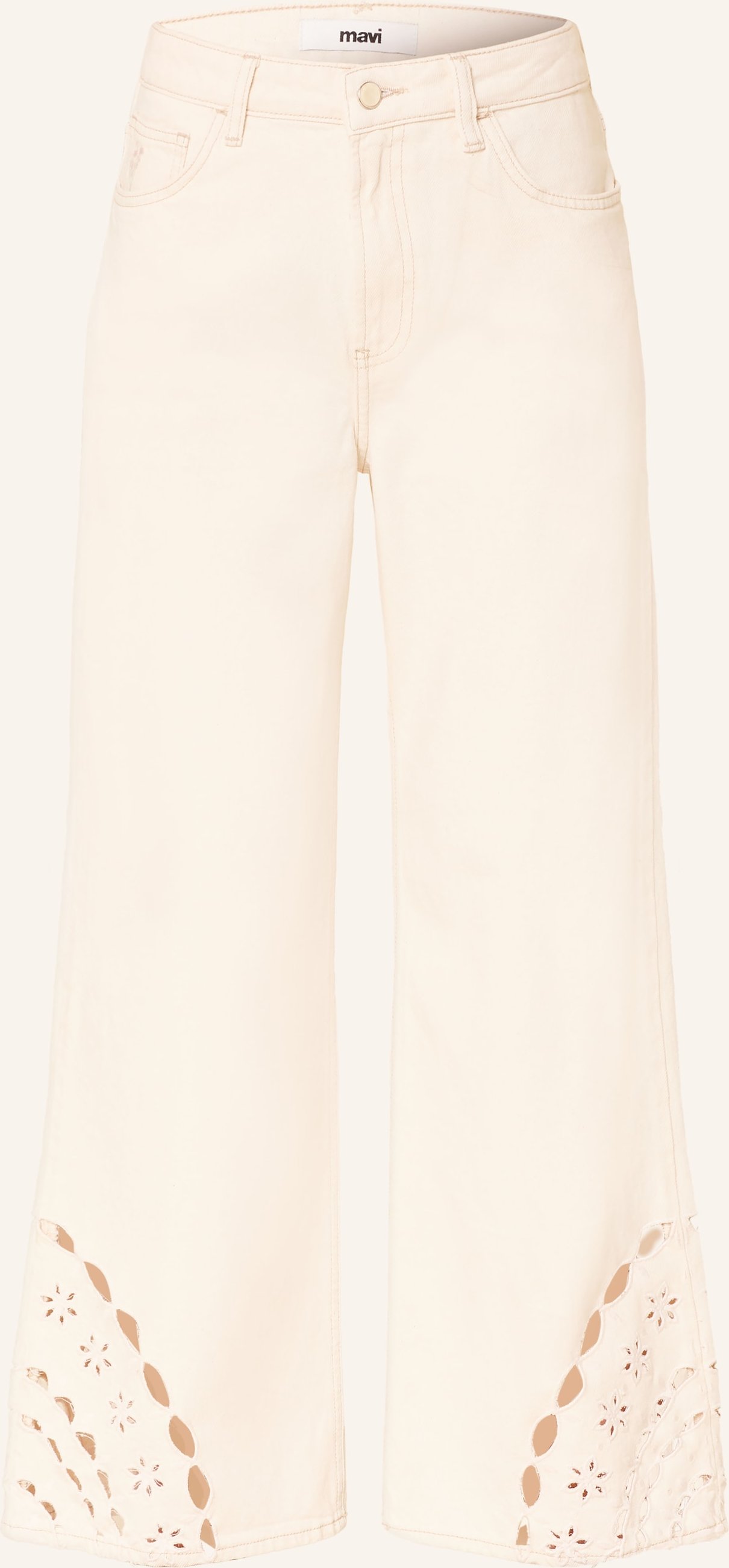 Mavi Wide Leg Jeans Malibu Mit Cut-Outs beige