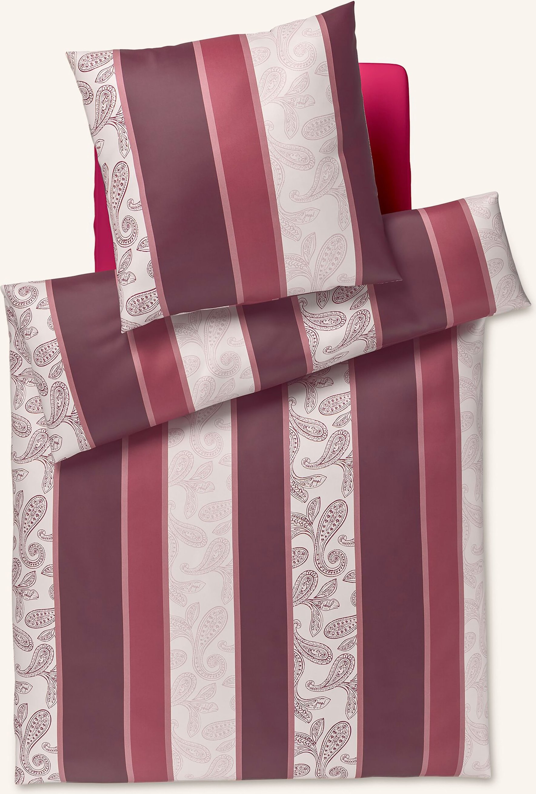 Joop! Bettwäsche Joop! Paisley Stripes rot