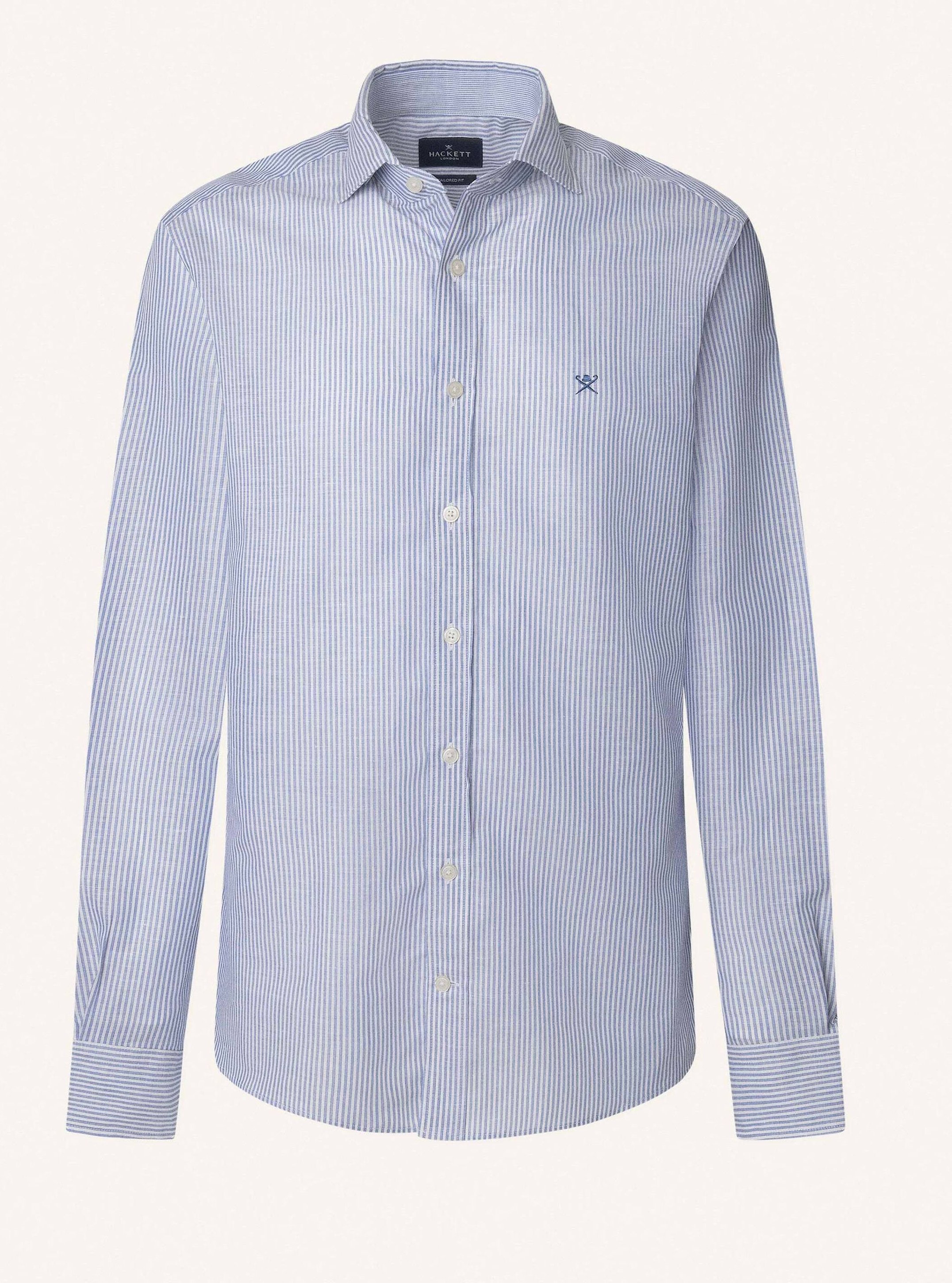 Thumbnail - Hackett London Freizeithemd Linen Bengel Stripe blau