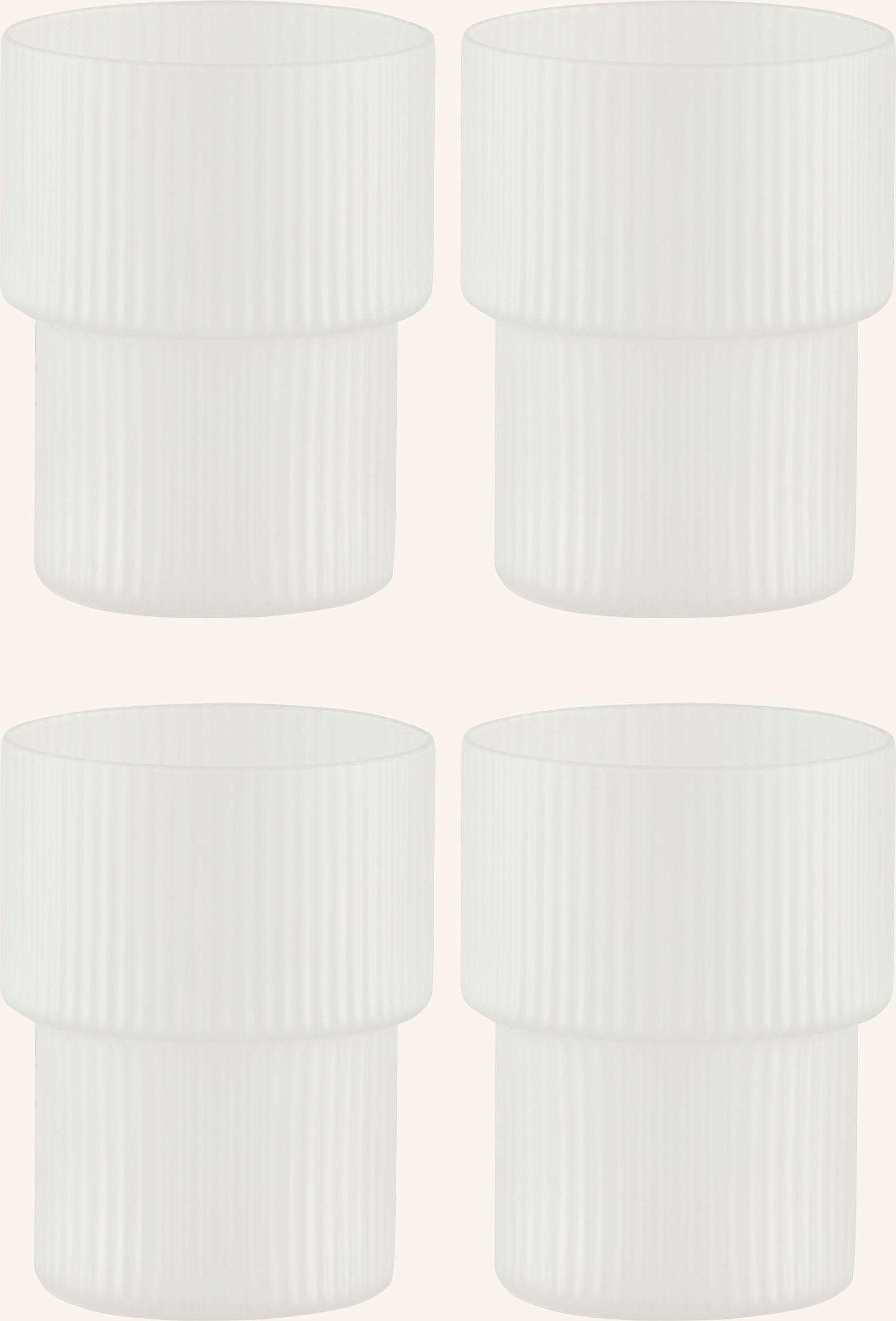Ferm Living 4er-Set Trinkgläser Ripple weiss