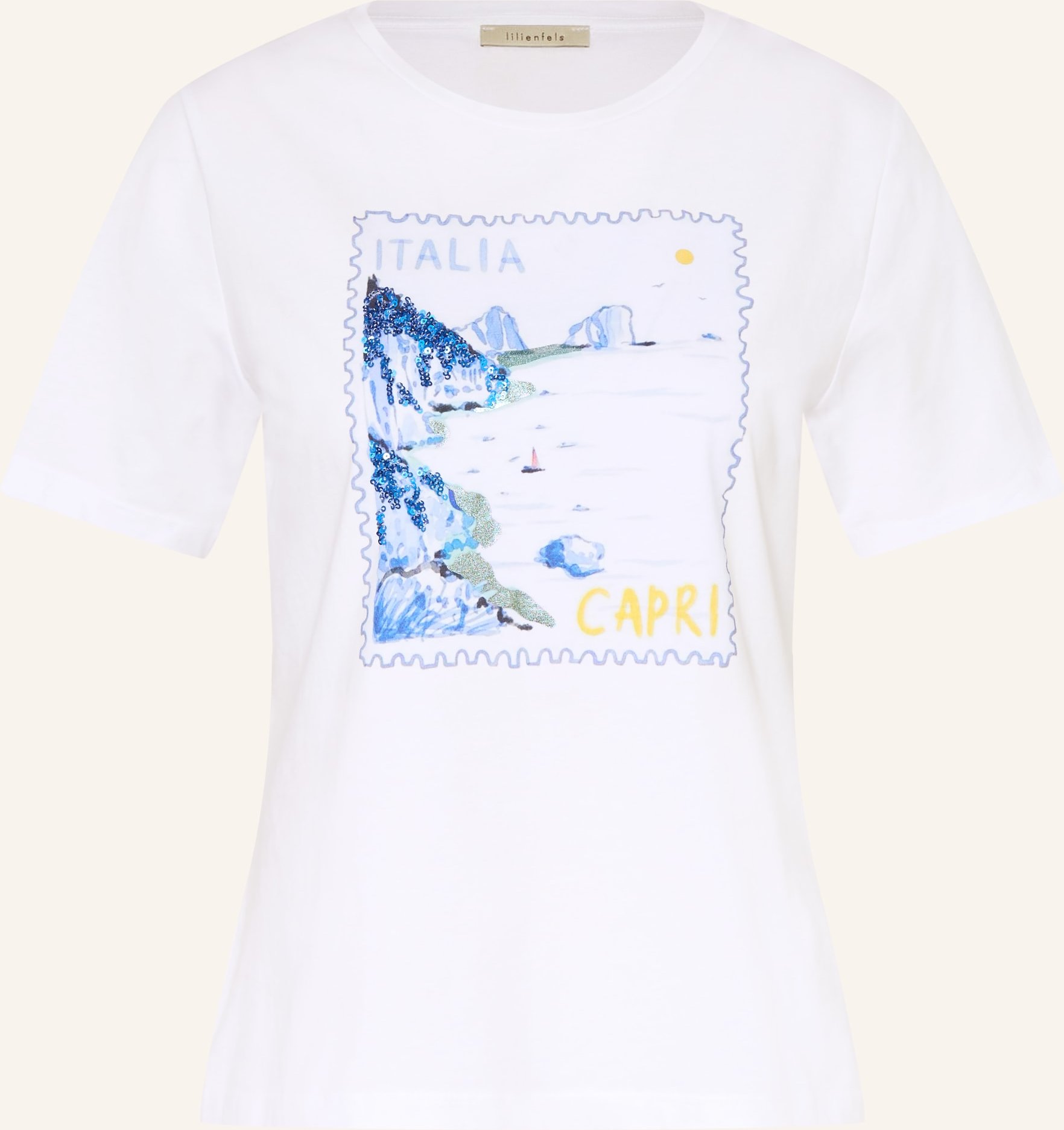 Lilienfels T-Shirt Mit Pailletten weiss