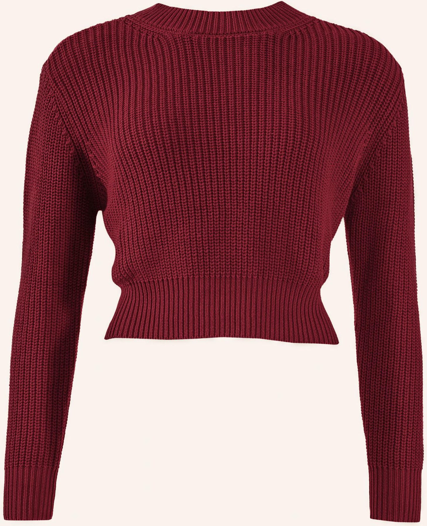 Thumbnail - Adlysh Kurzer Strickpullover Aus Baumwolle rot