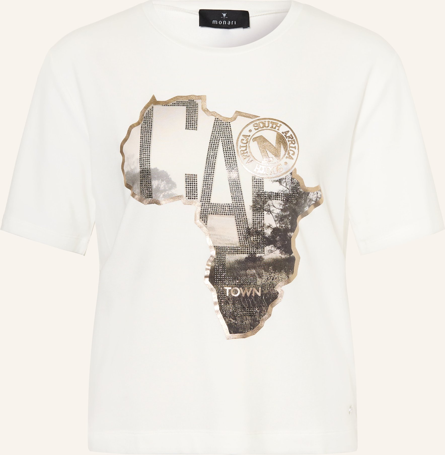 Thumbnail - Monari T-Shirt Mit Schmucksteinen weiss