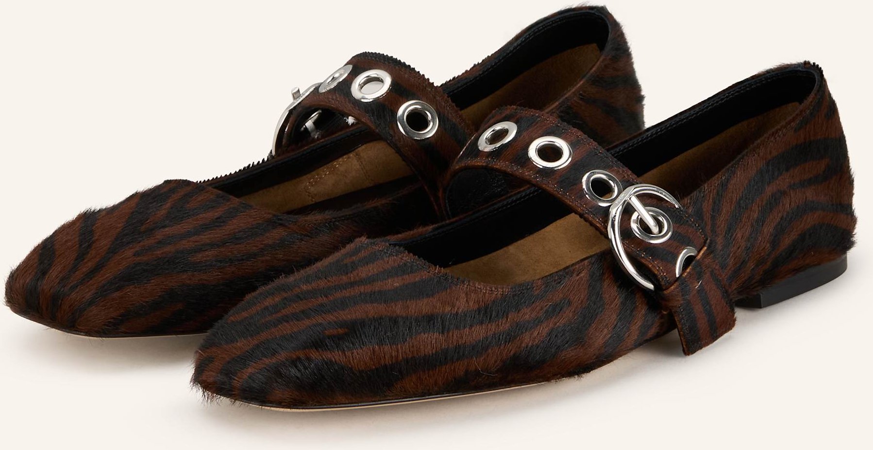 Aeyde Mary-Jane-Ballerinas Uma braun