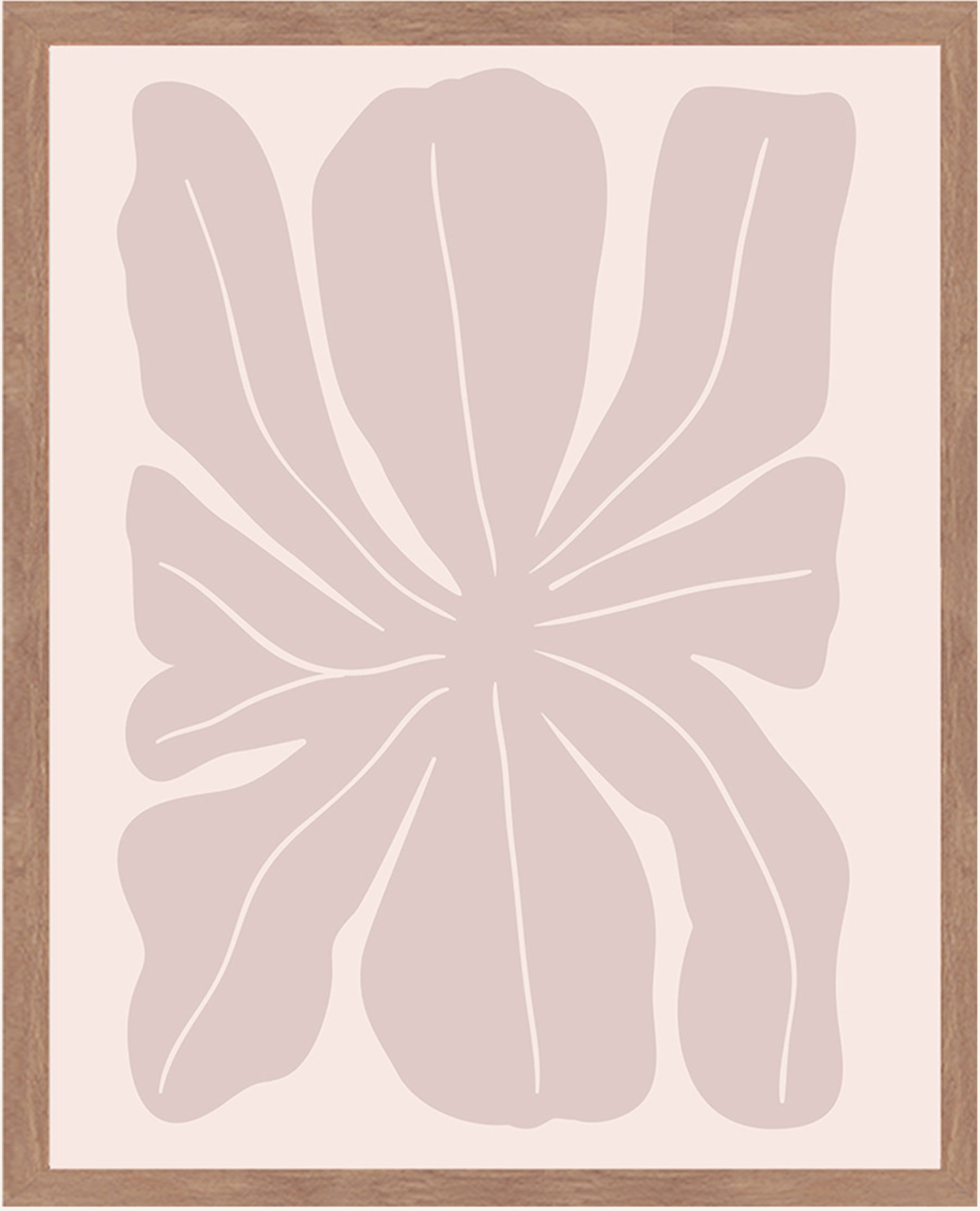 Liv Corday Wandbild Pinke Blumenillustration Mit Rahmen braun