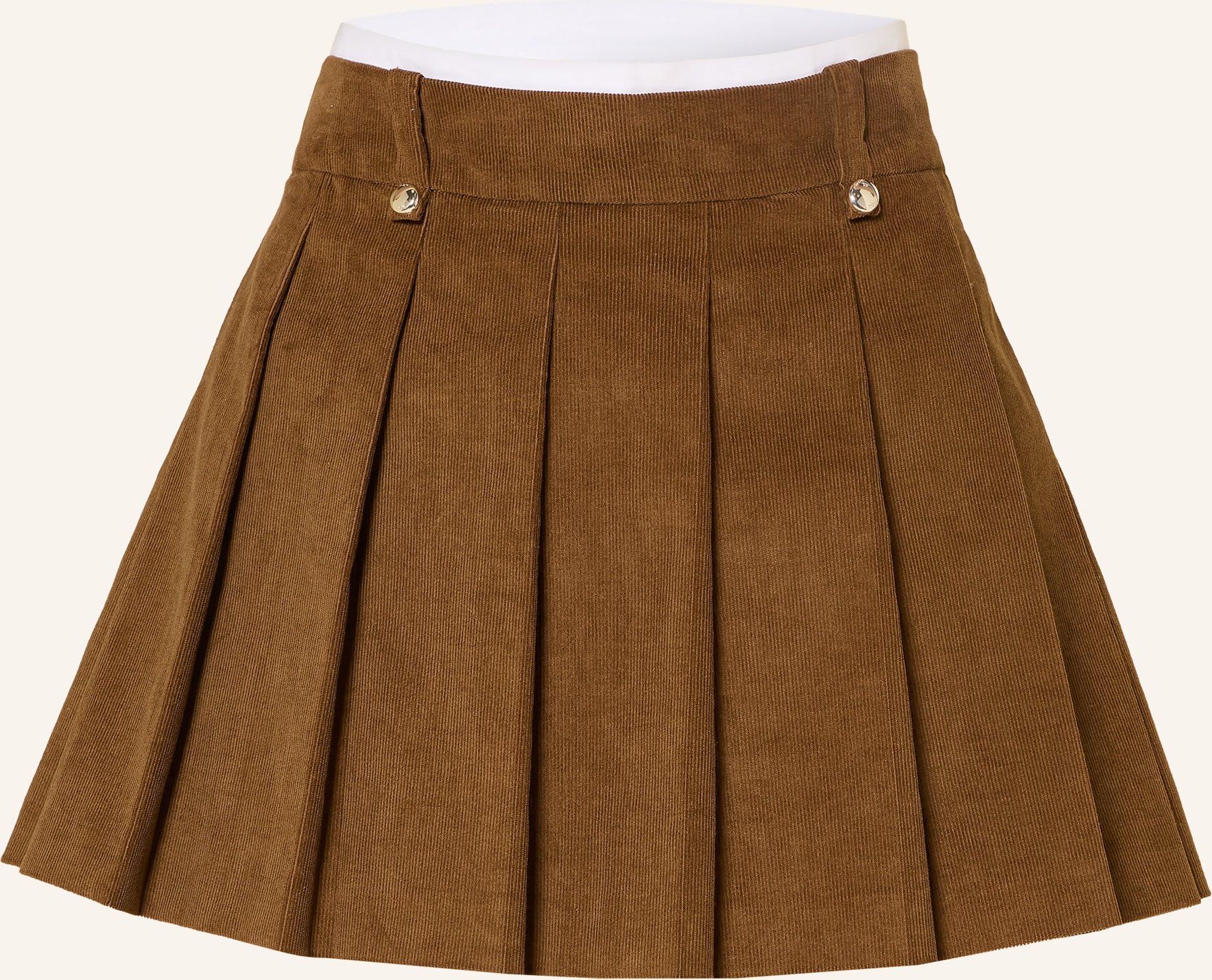 Maje Faltenrock Aus Cord beige