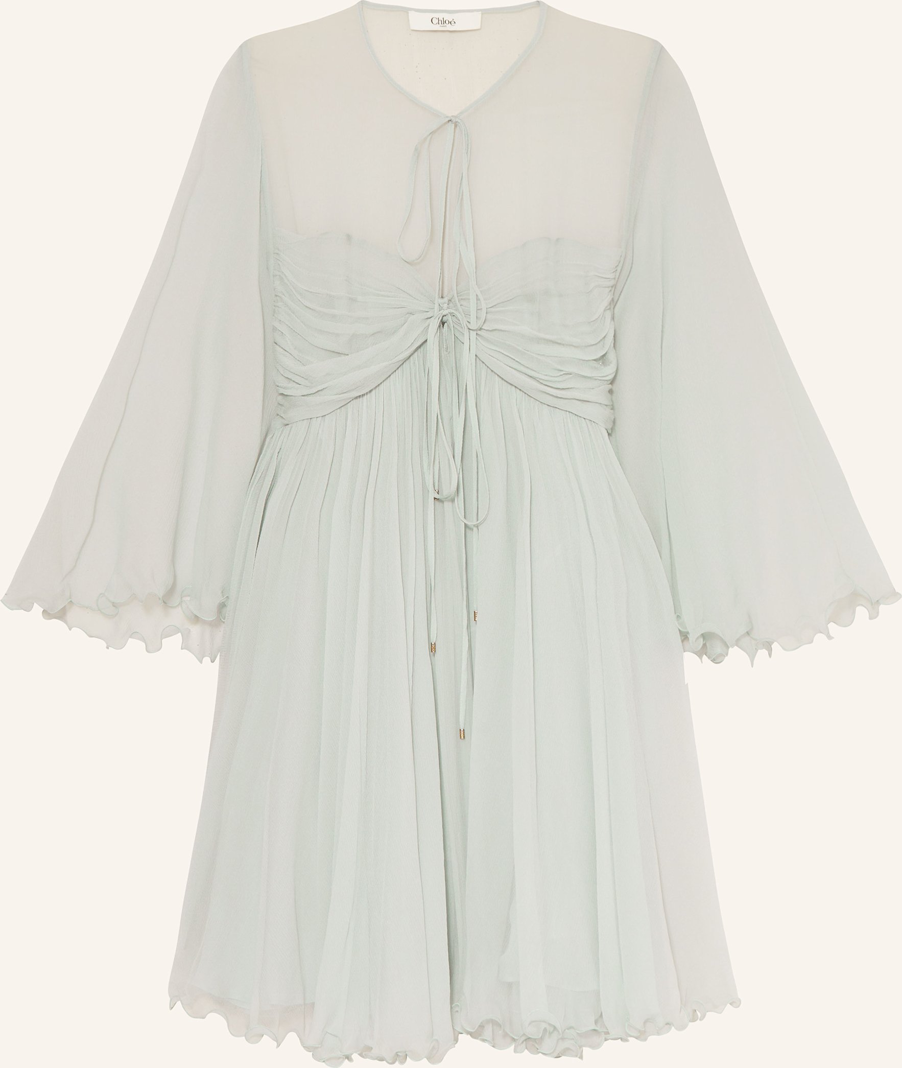 Thumbnail - Chloé Seidenkleid Mit 3/4-Arm grau