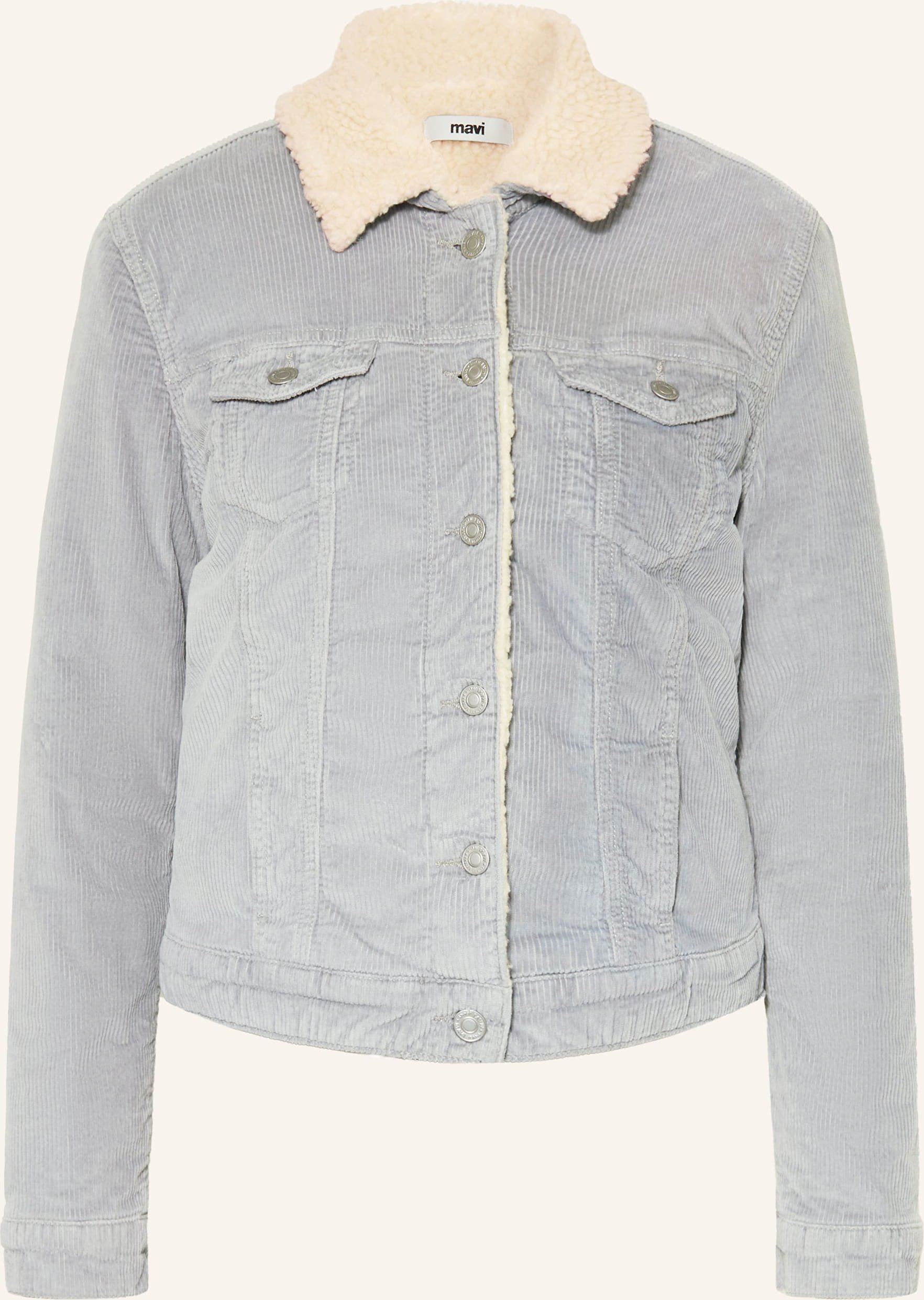 Mavi Cordjacke Daisy Mit Teddyfell grau