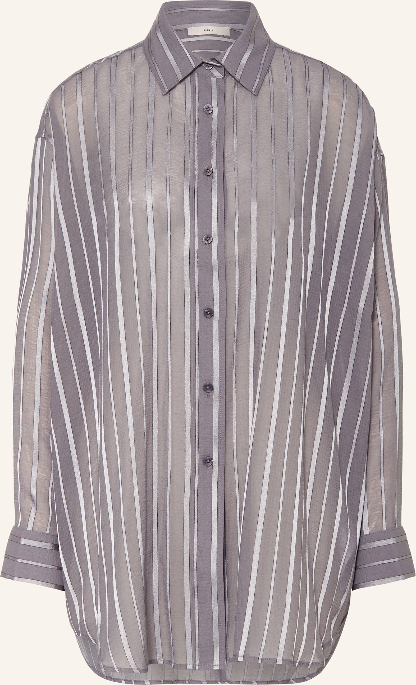 Remain Oversized-Hemdbluse grau