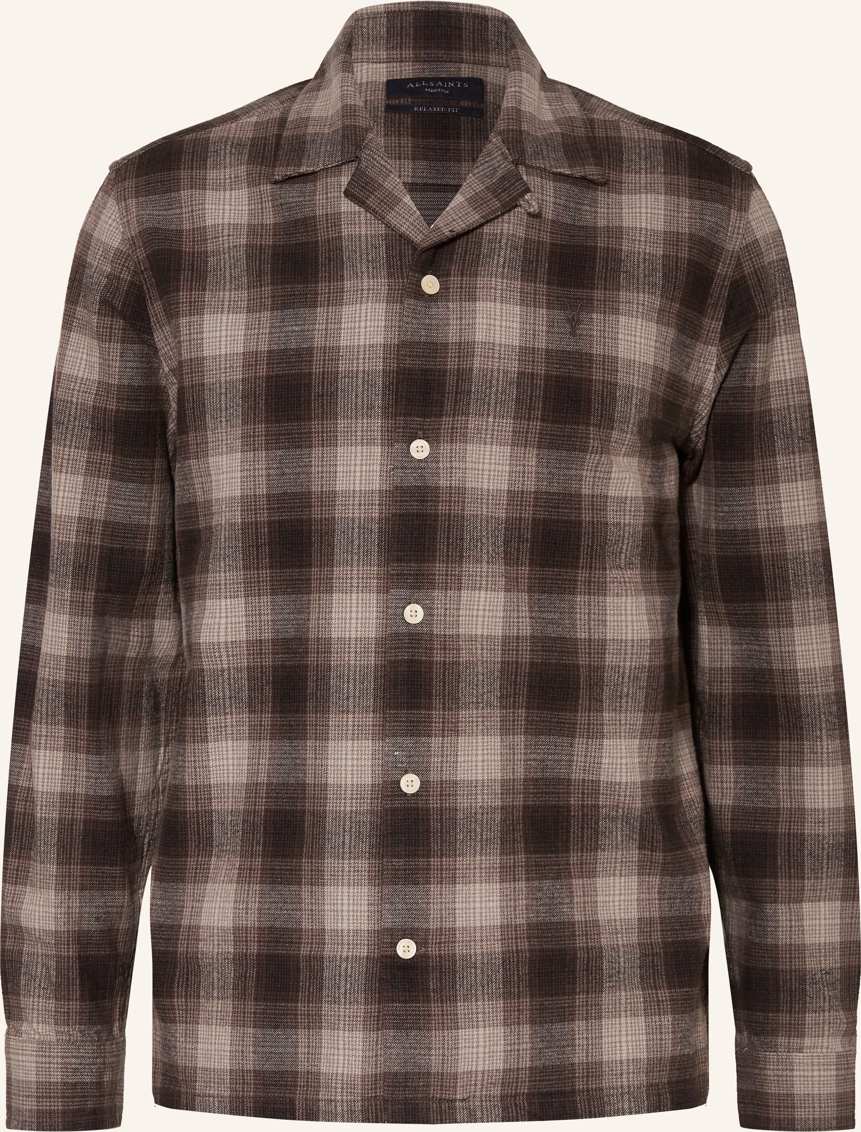 Allsaints Flanellhemd Iniko Relaxed Fit braun