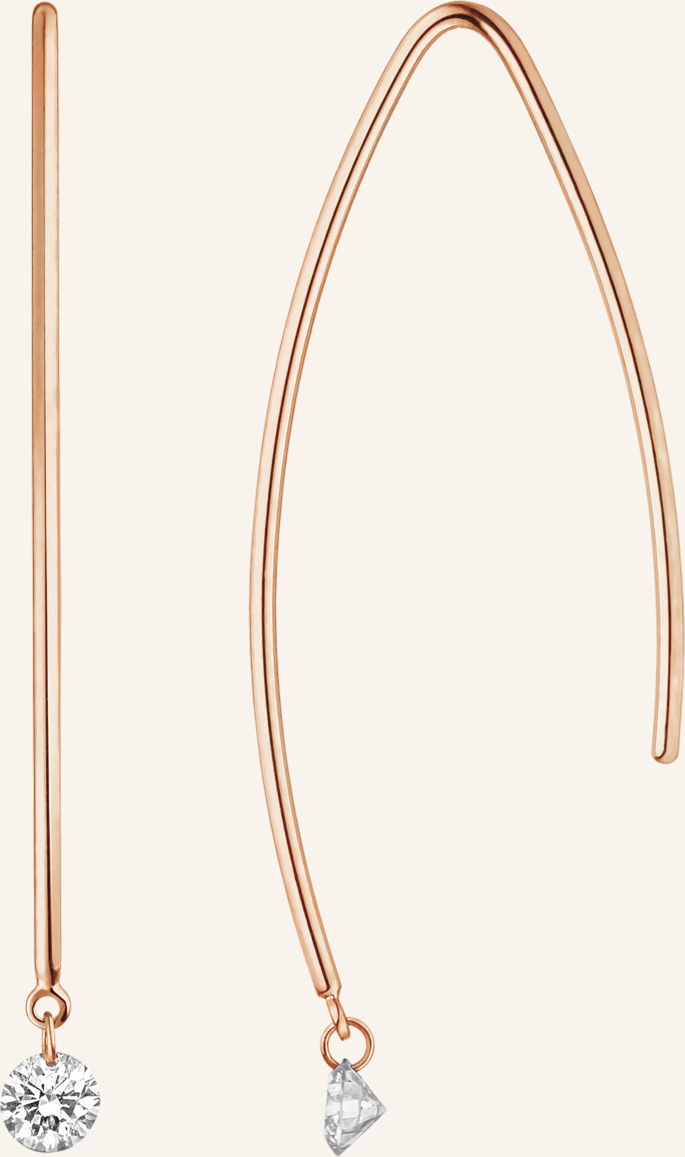 Leaf Creolen Pure M Aus 18 Karat Rosébgold Mit Diamanten rosegold