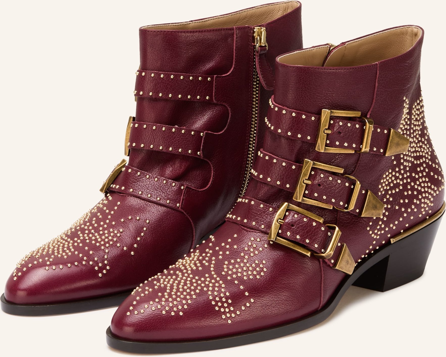 Chloé Stiefeletten Susan Mit Nieten rot