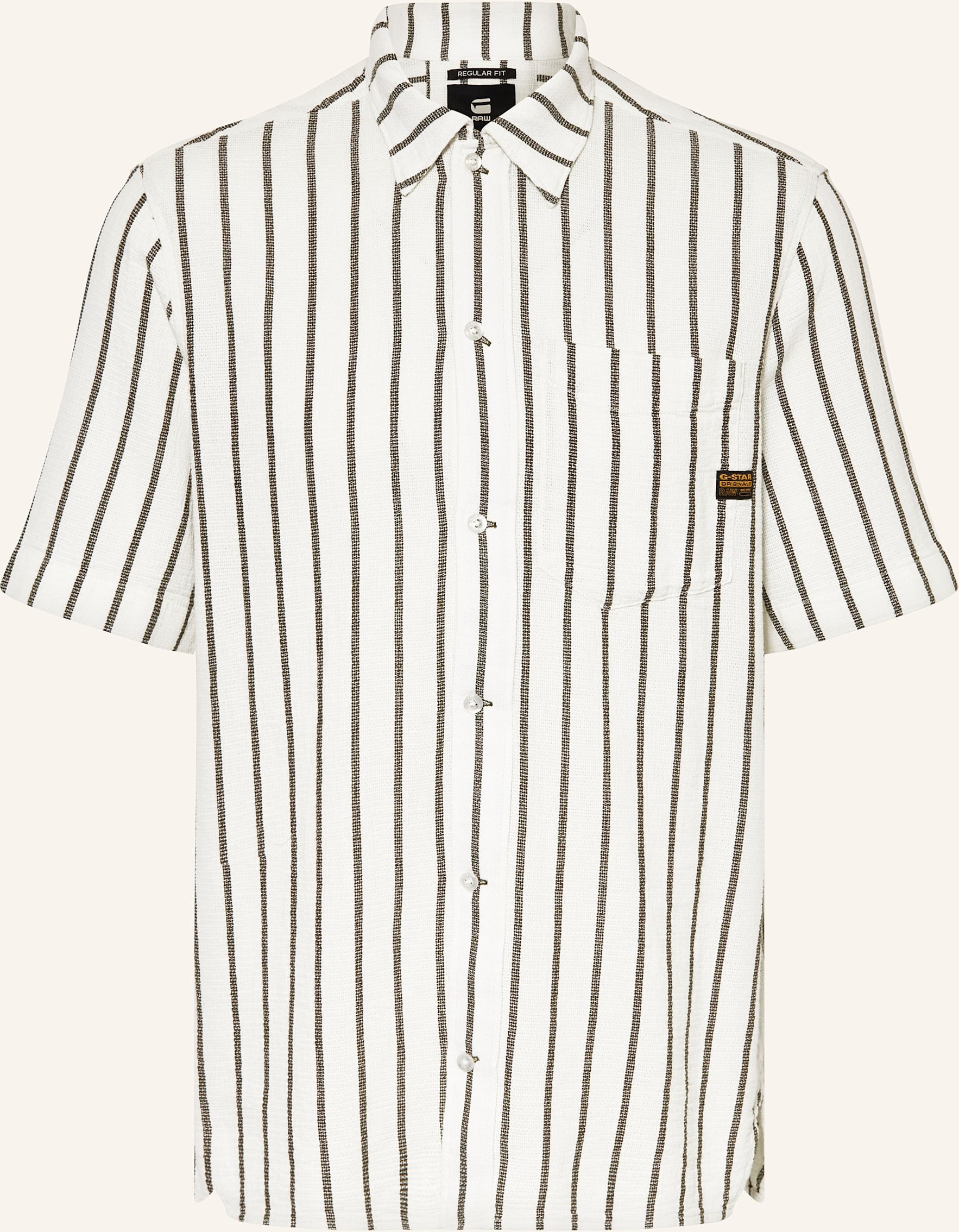 G-Star Kurzarm-Hemd Regular Fit Aus Piqué weiss