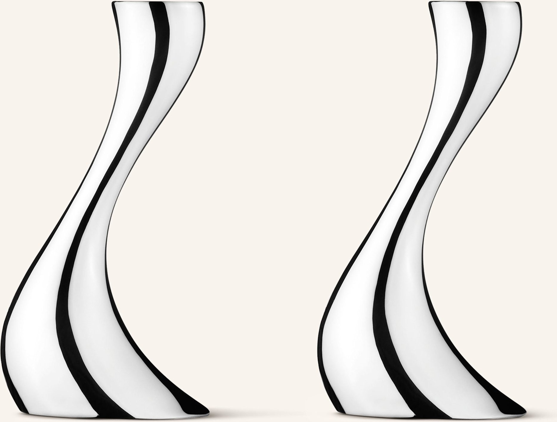 Georg Jensen 2er-Set Kerzenhalter Cobra Small silber