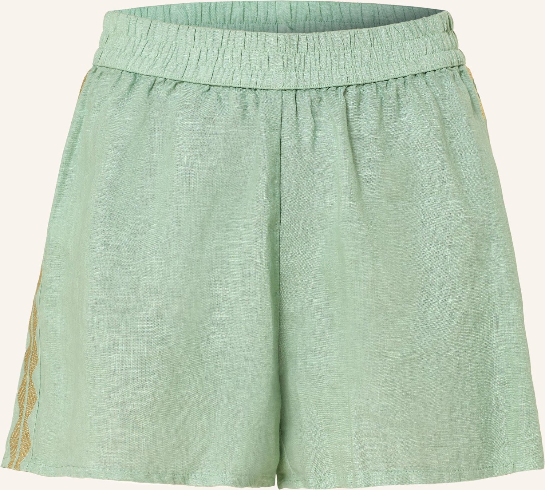 Greek Archaic Kori Leinenshorts Feather gruen