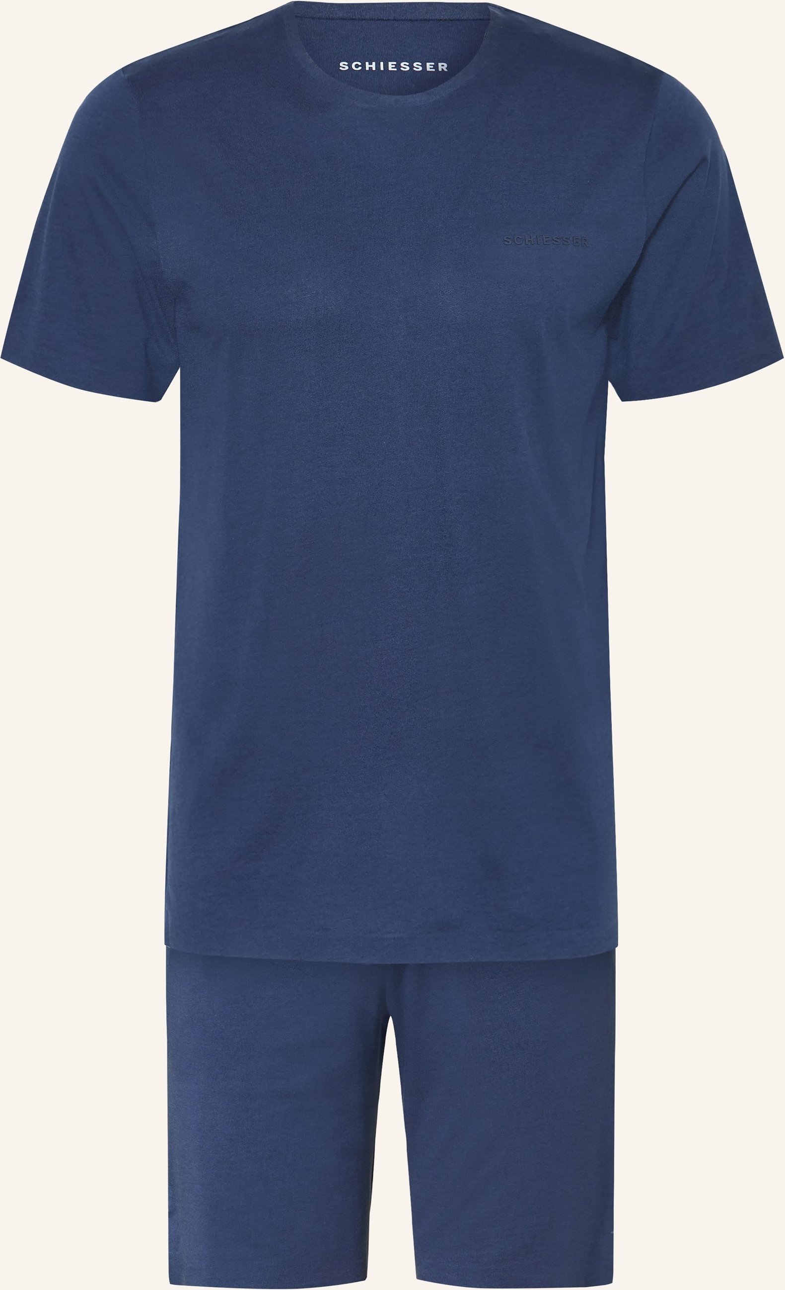 Schiesser Shorty-Schlafanzug Modern Bonded blau
