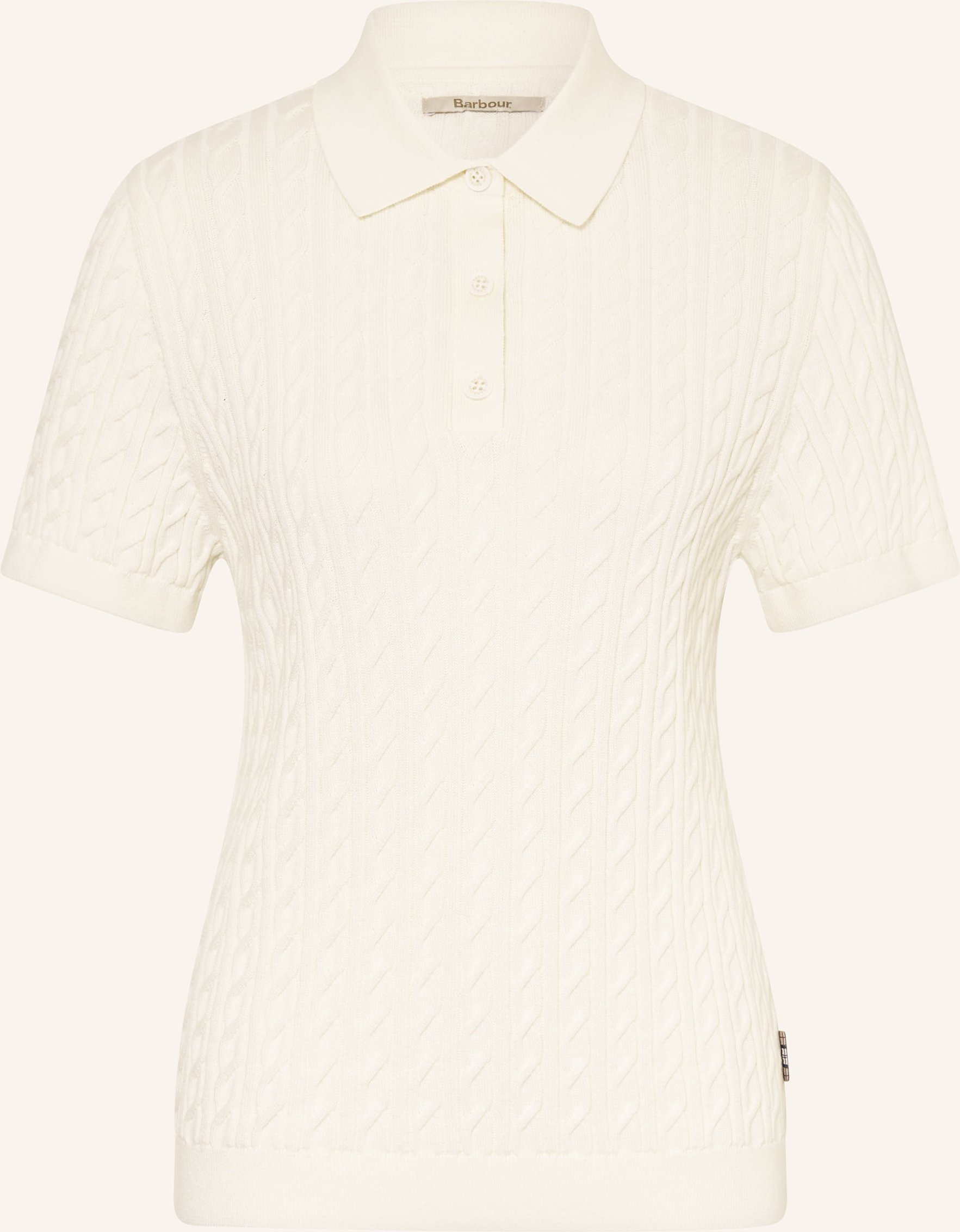 Barbour Strick-Poloshirt weiss
