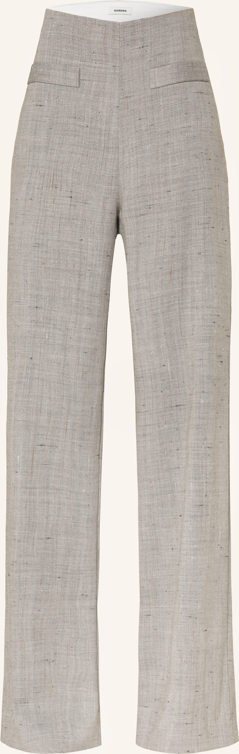 Sandro Marlenehose Aus Leinen grau