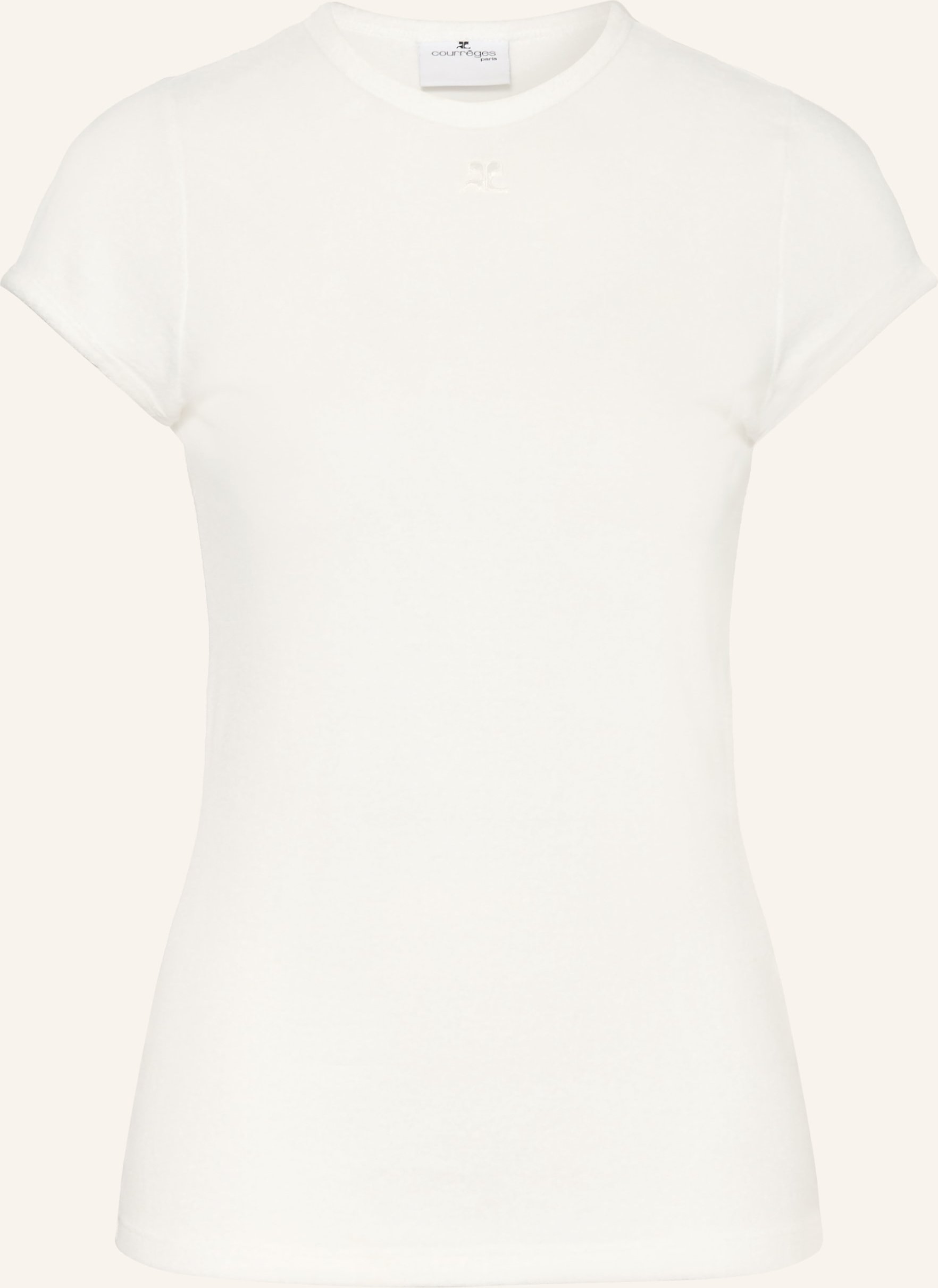 Courrèges T-Shirt Aus Frottee weiss