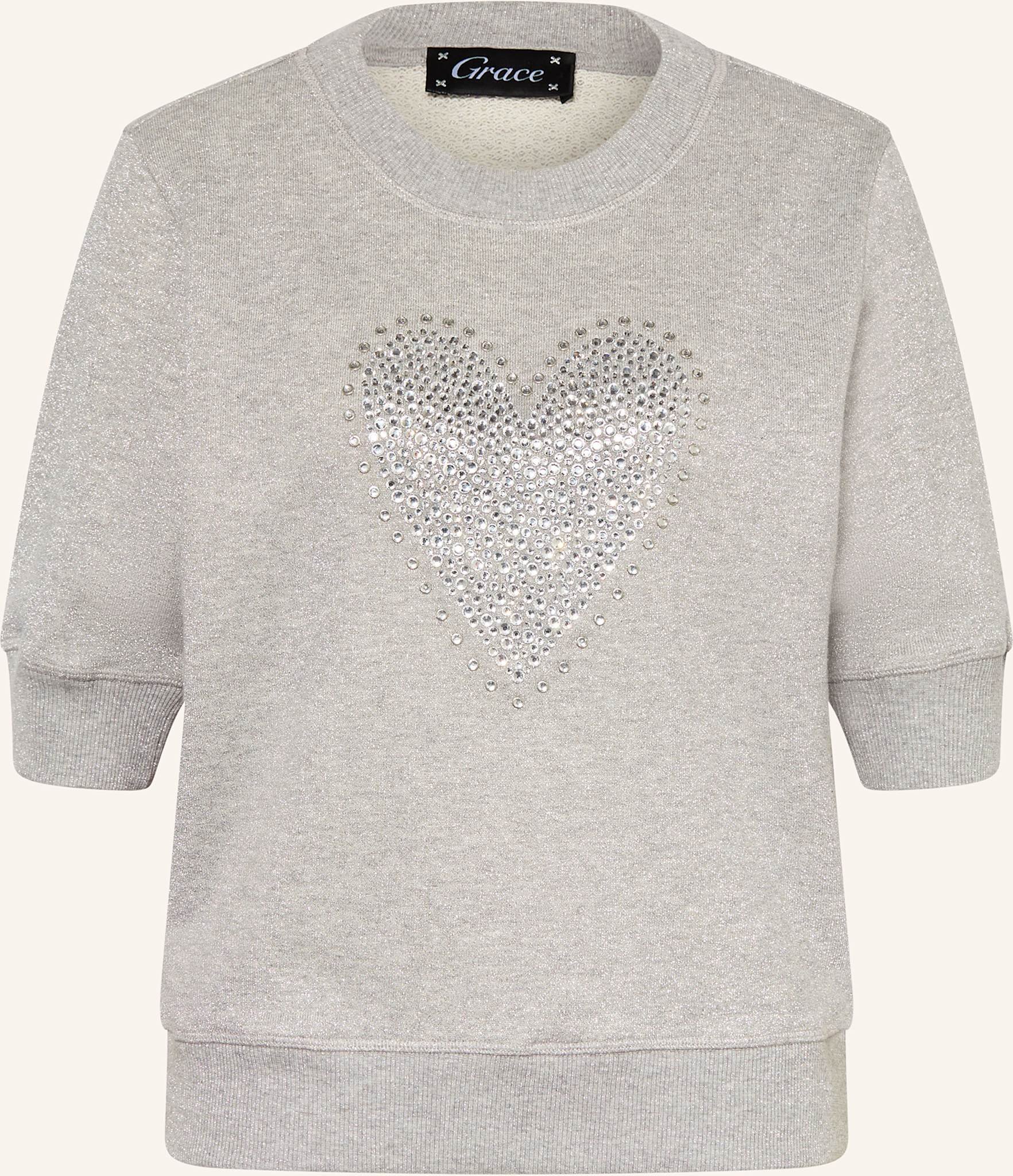 Grace Sweatshirt Mit Schmucksteinen Und Glitzergarn silber