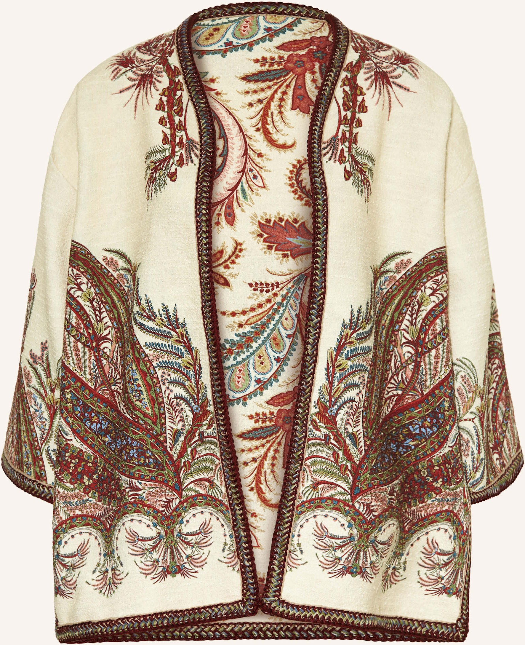 Etro Bouclé-Jacke Mit 3/4-Arm rot