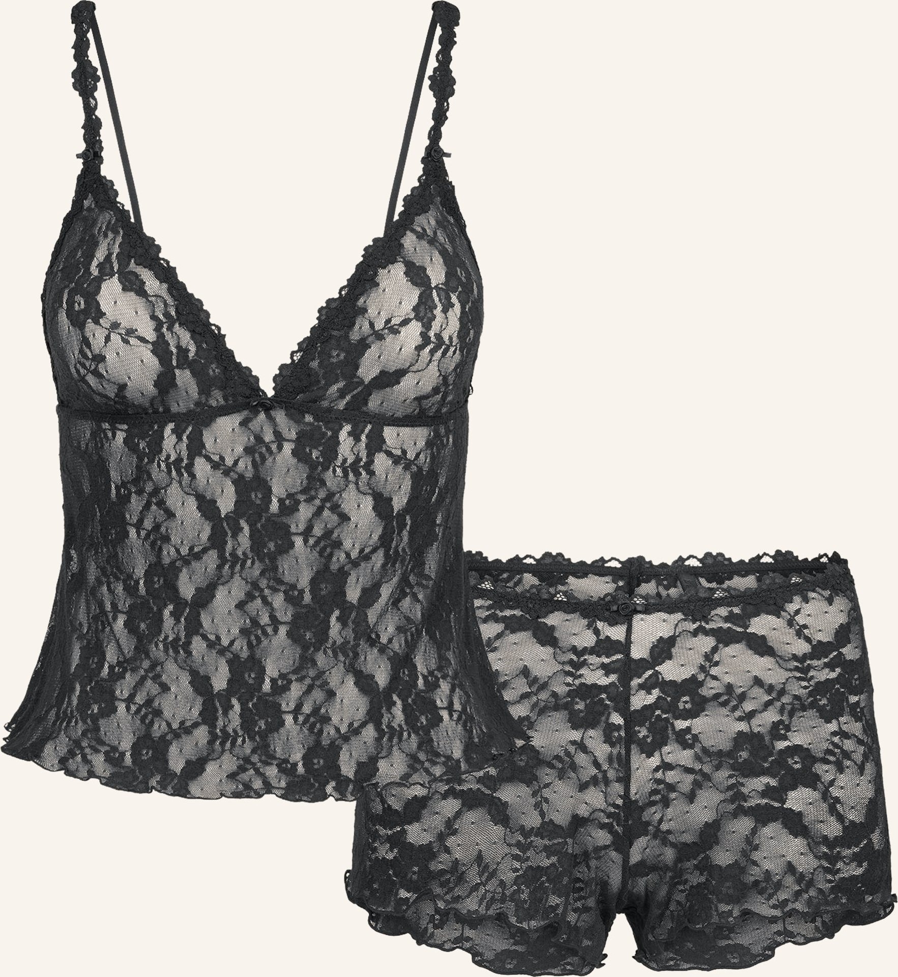 Skims Lounge-Set Stretch Lace schwarz