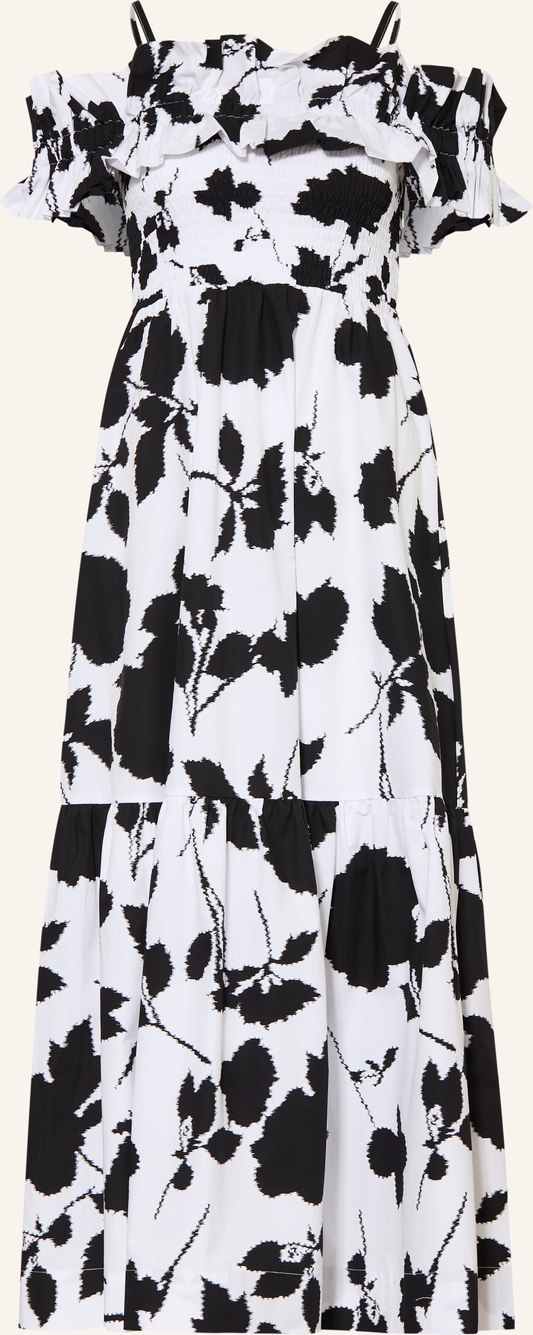 Maryan Mehlhorn Strandkleid Florascape Mit Rüschen schwarz