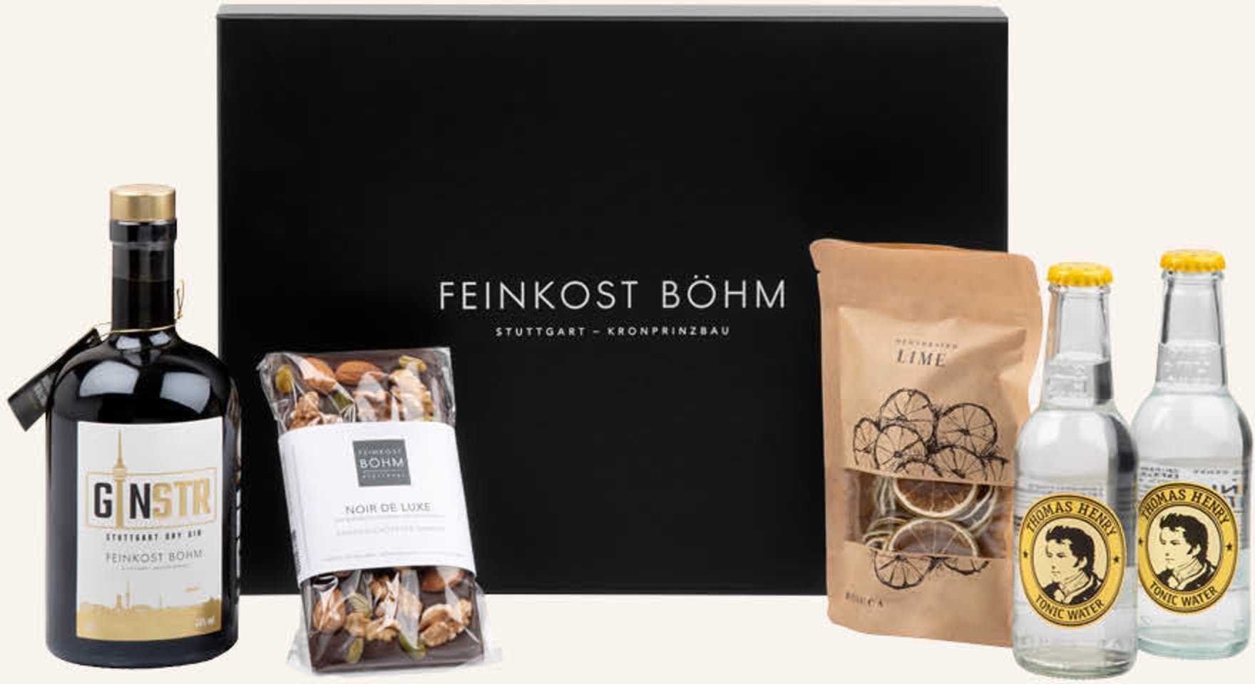 Feinkost Böhm Geschenkbox Gin Tonic schwarz