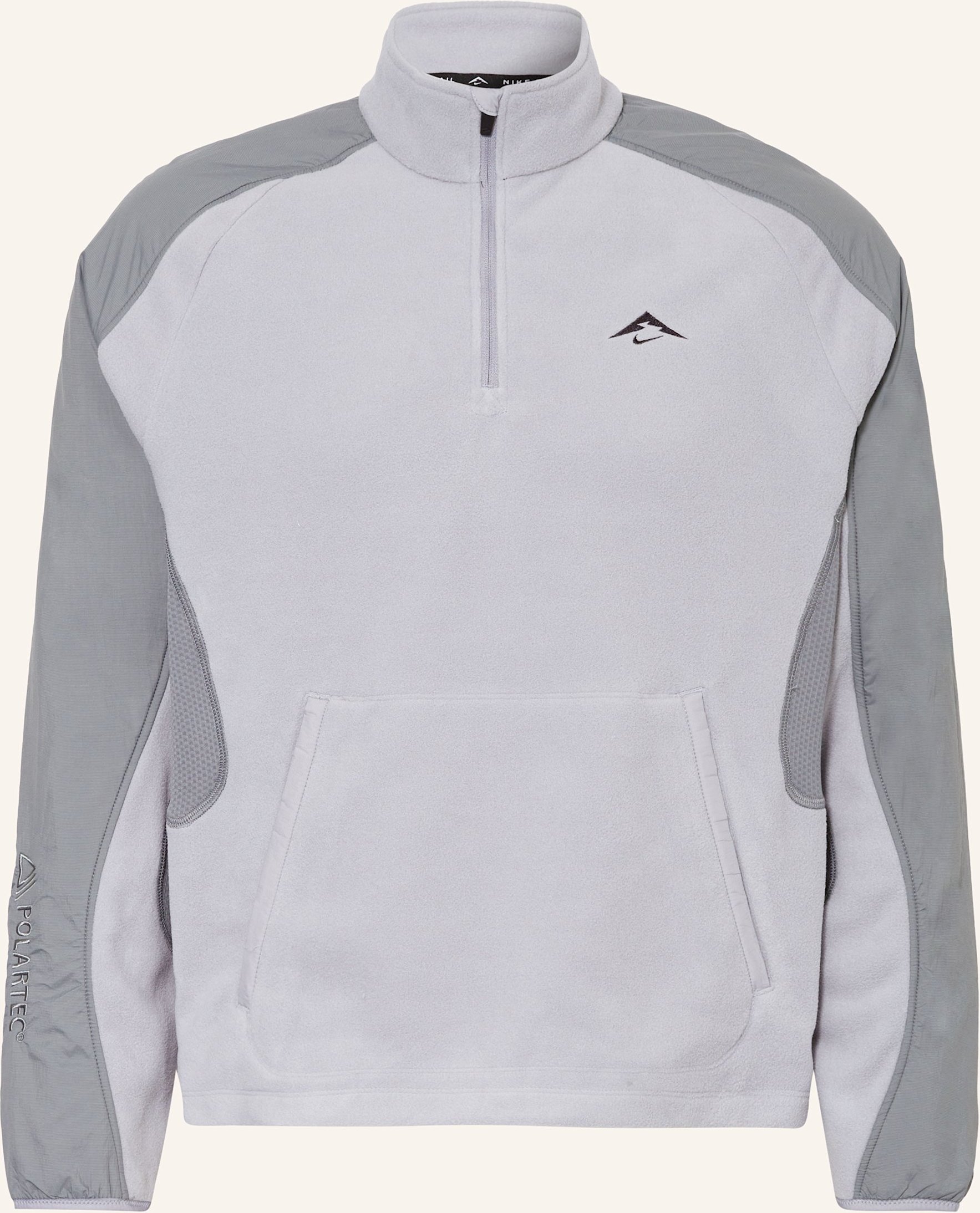 Nike Fleece-Troyer Polartec Trail grau