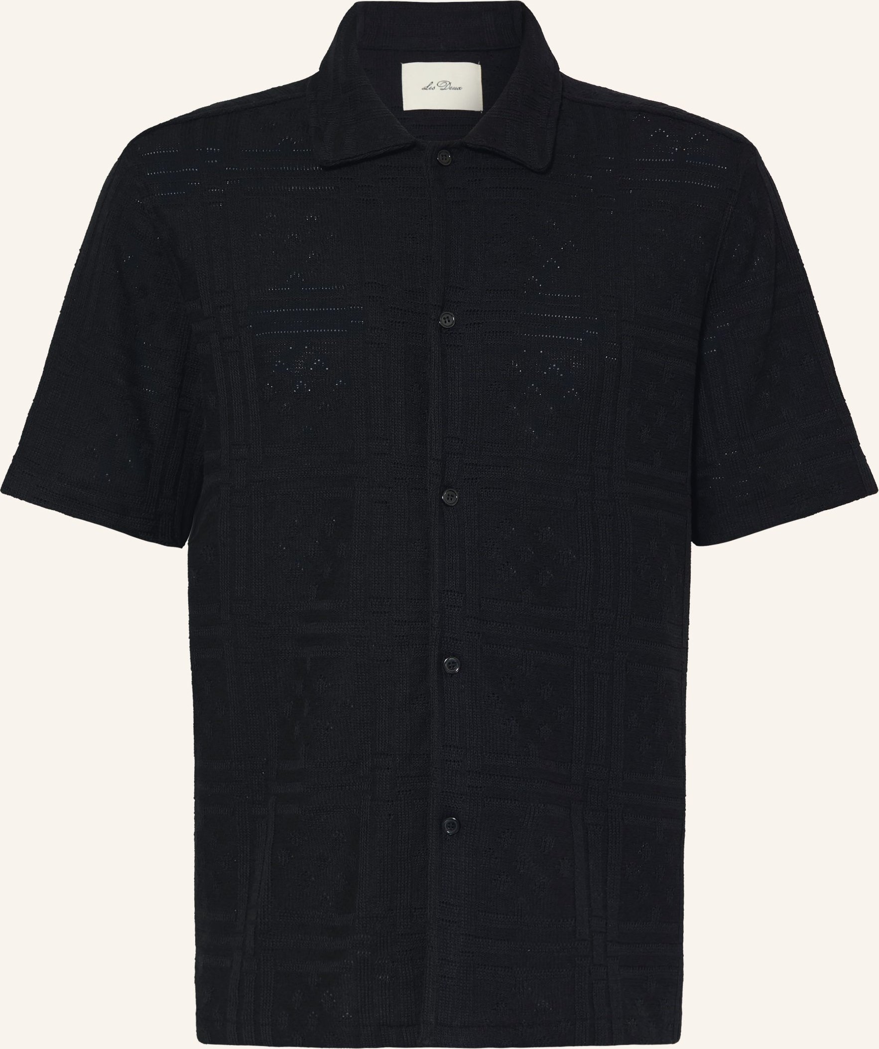 Les Deux Strickhemd Hector Loose Fit schwarz