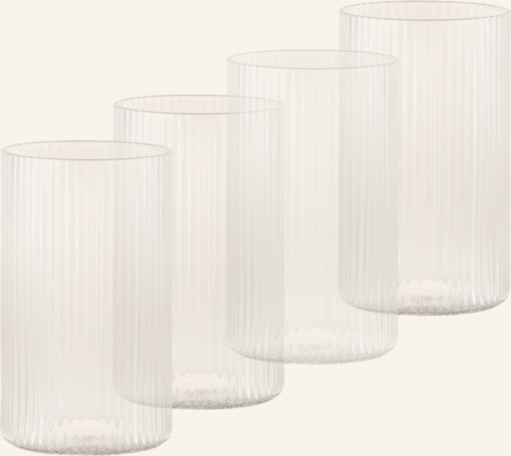 Ferm Living 4er-Set Wassergläser Ripple transparent
