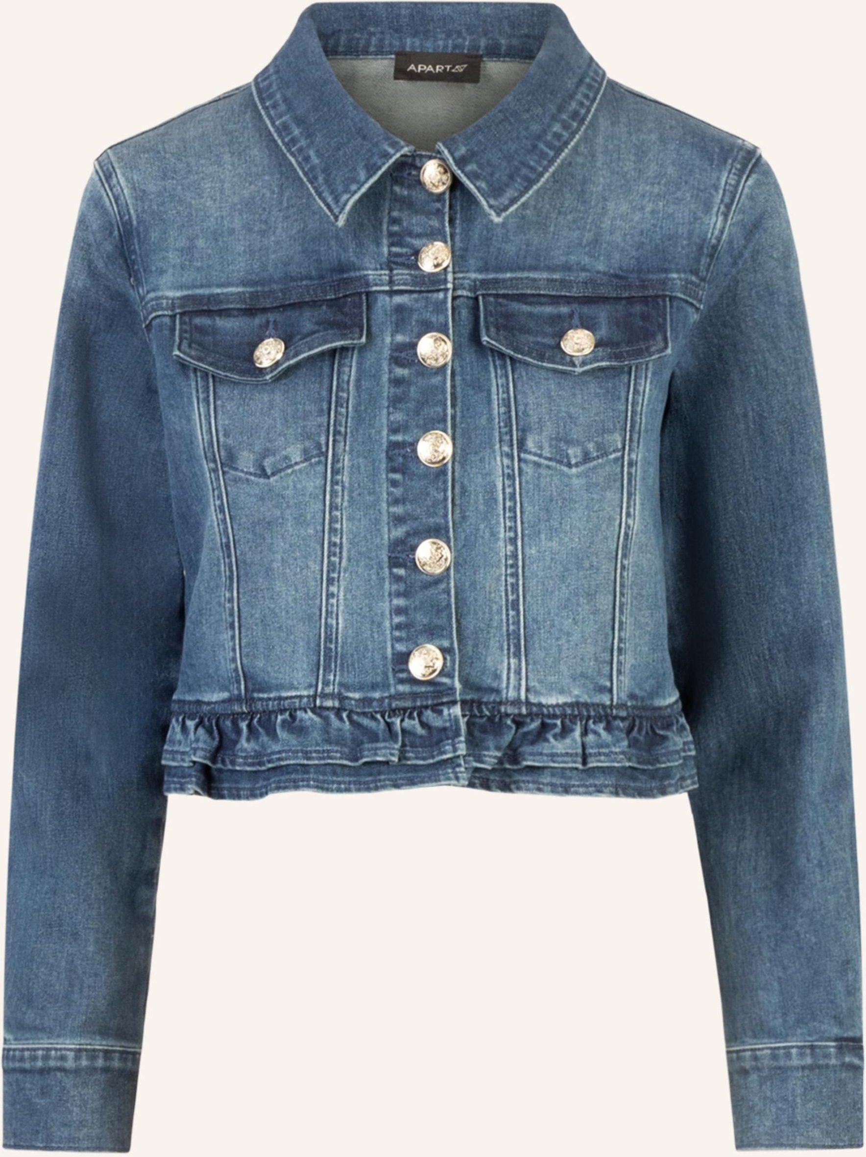 Thumbnail - Apart Jeansjacke Mit Rüschen blau