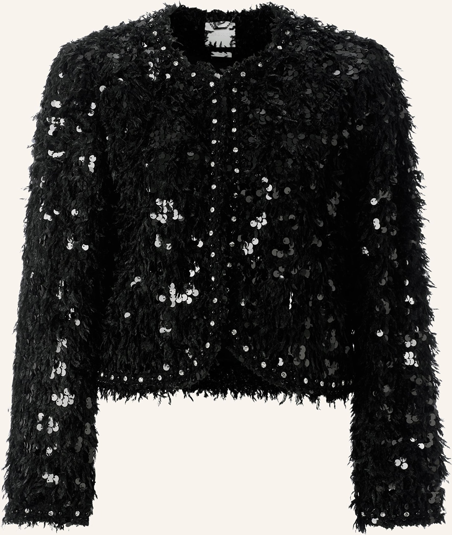 Rich & Royal Kastenjacke Mit Pailletten Und Schmucksteinen schwarz