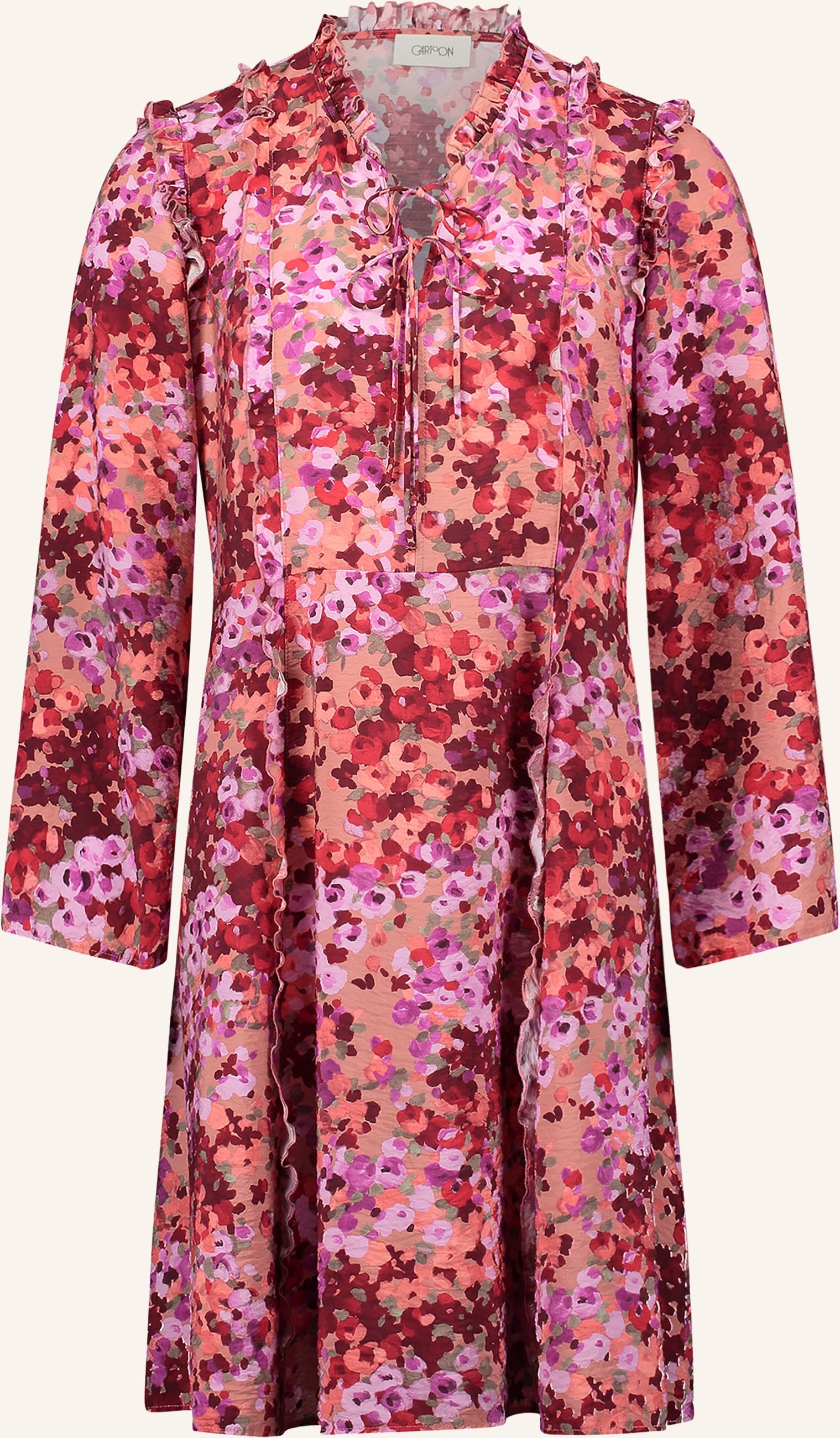 Cartoon Kleid Mit Volants rot