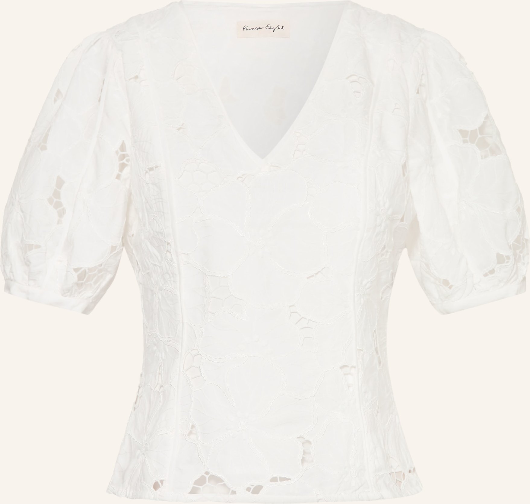 Phase Eight Blusenshirt Marina Mit Lochspitze weiss