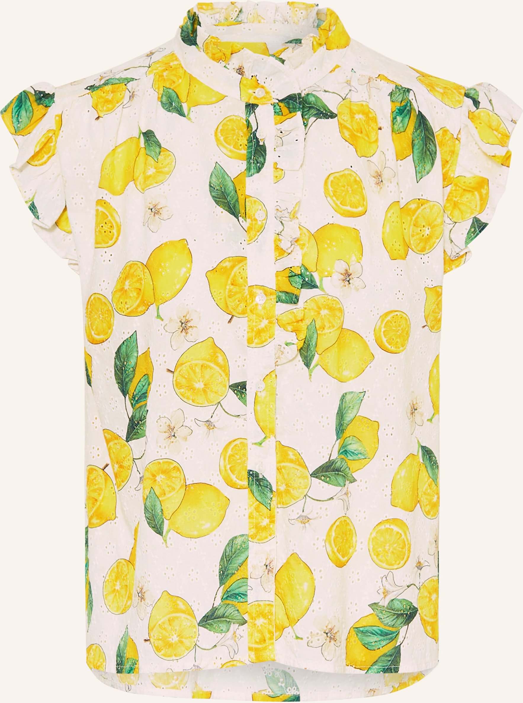 Tonno & Panna Blusentop Aus Lochspitze gelb