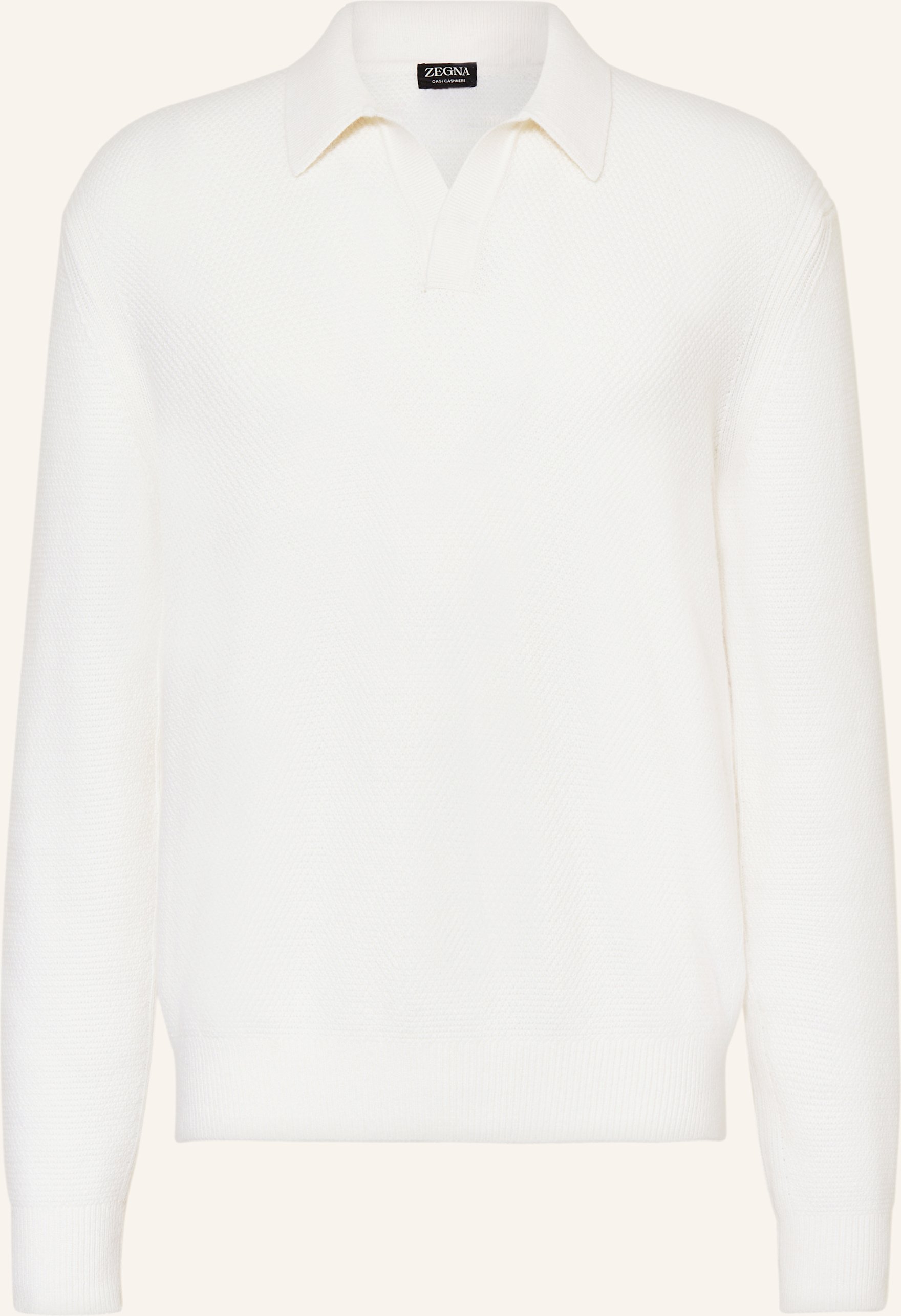 Zegna Strick-Poloshirt Aus Cashmere weiss