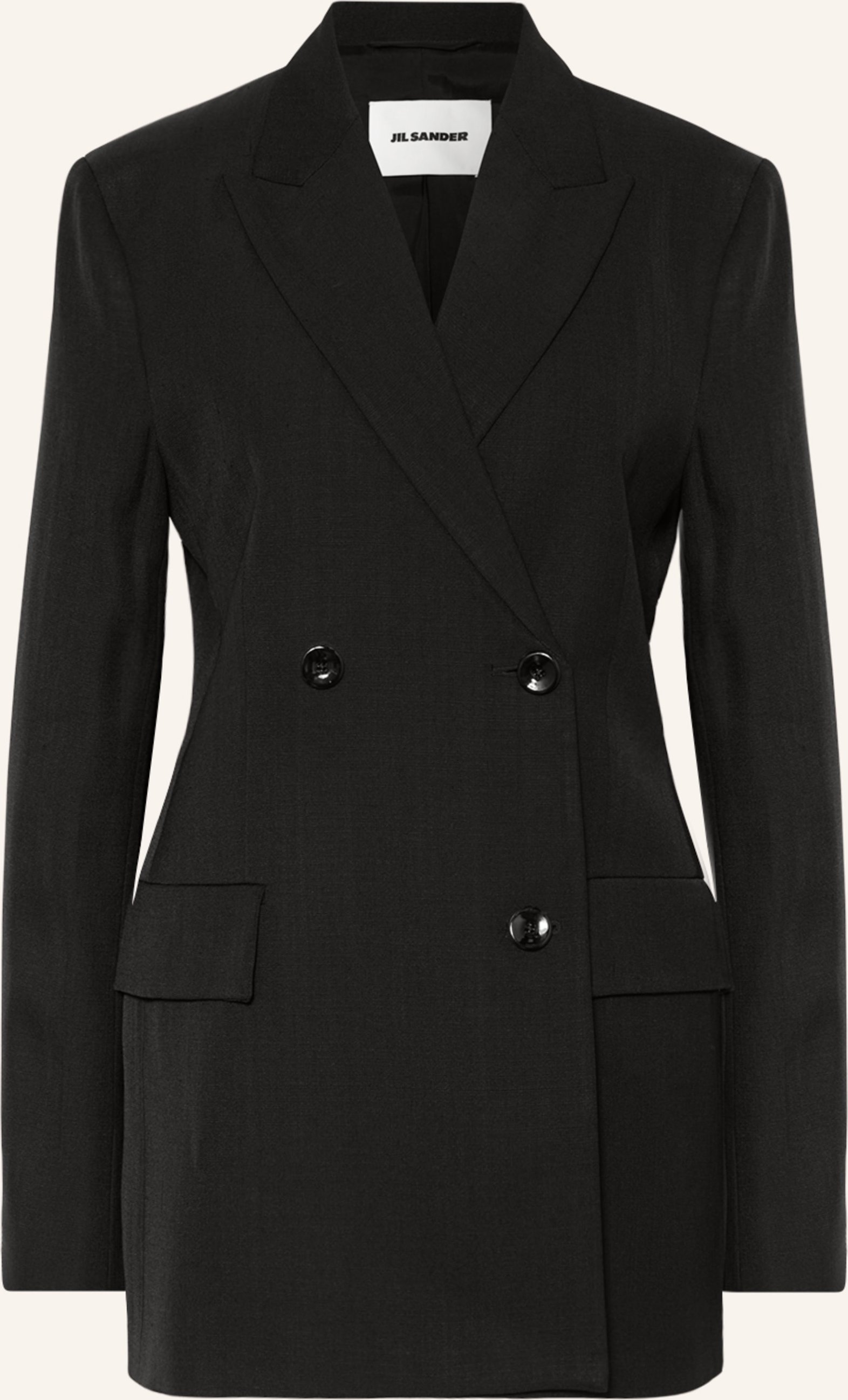 Jil Sander Longblazer Mit Seide schwarz