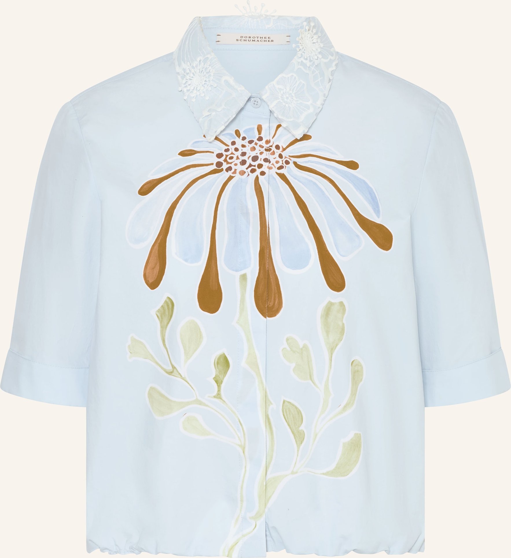 Dorothee Schumacher Hemdbluse Floral Power Mit Spitze blau