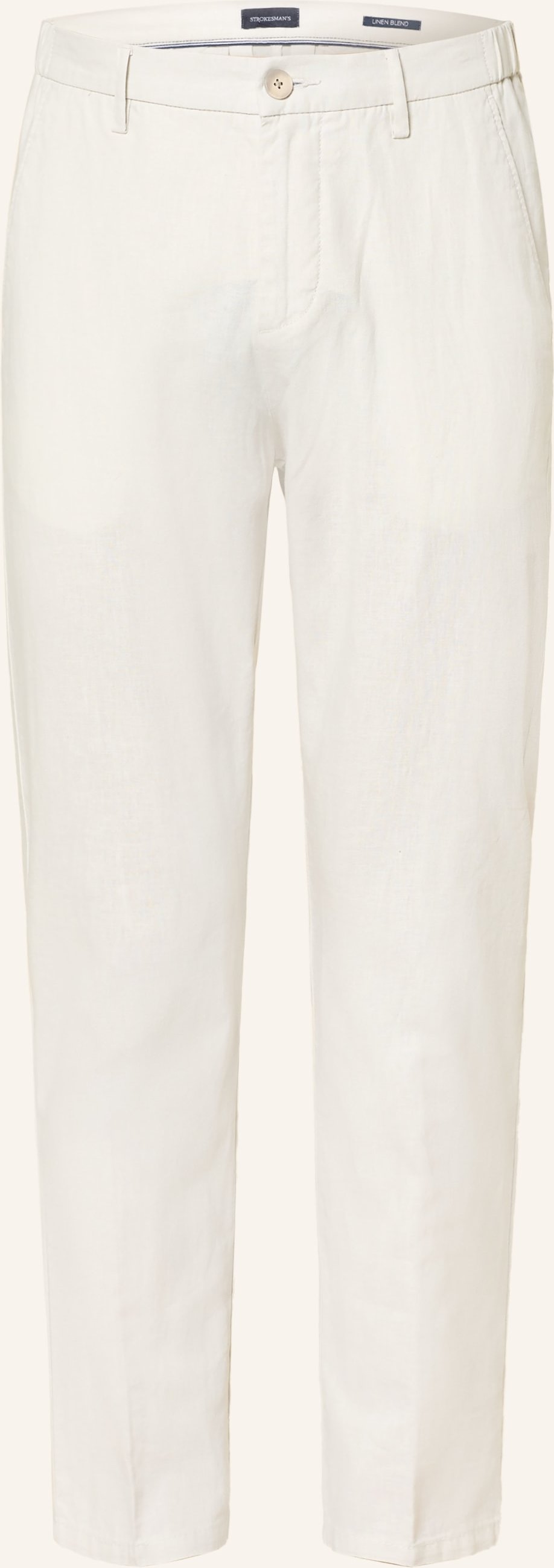 Strokesman's Chino Regular Fit Mit Leinen beige